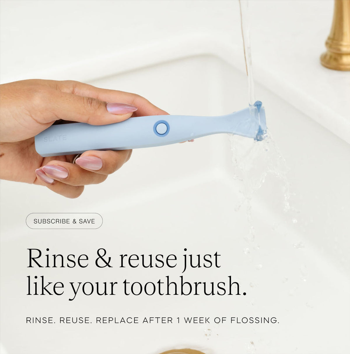 Slate Origin 3 in 1 Battery Powered Electric Flosser Dentist - SLATE Official Imagery - 5