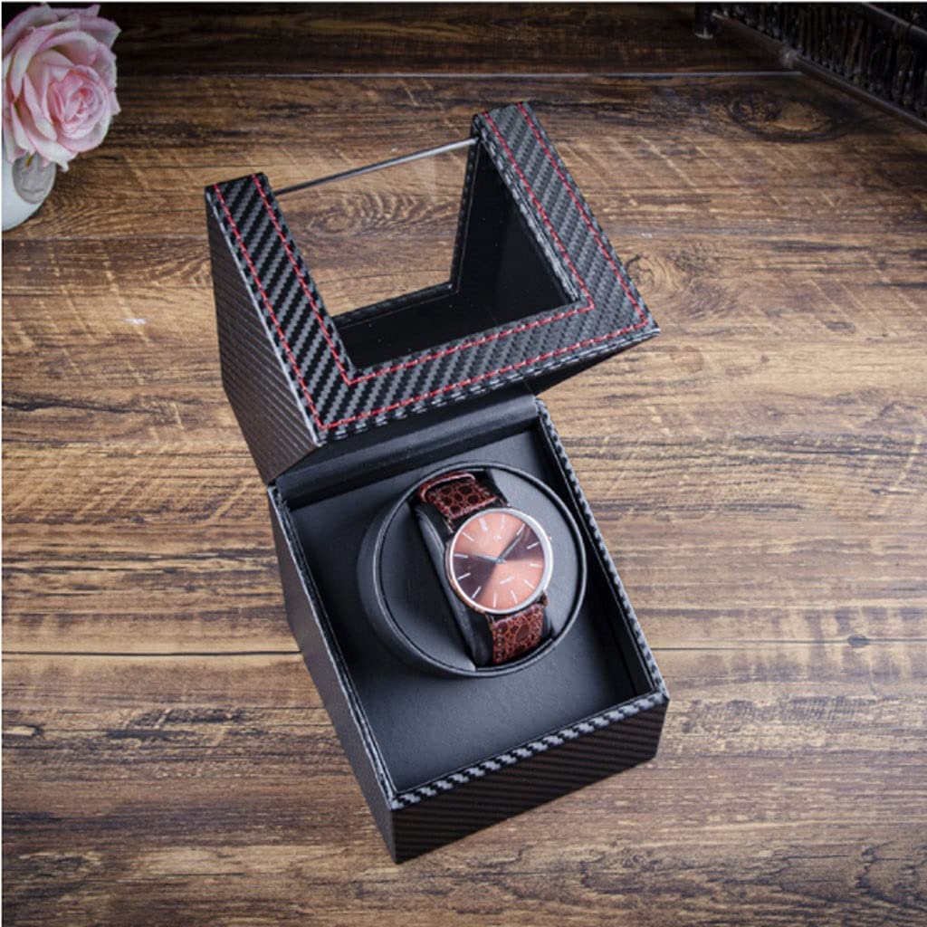 HAFUNE Watch Box Single For Men And Women Mechanical Watch Leather Storage Box With Rotary Table Shaker, Rechargeable Je