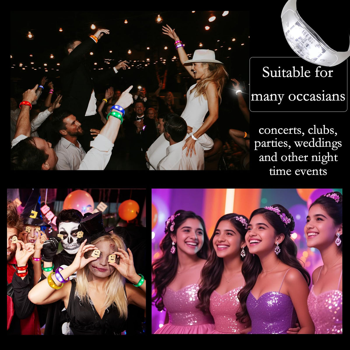 50 PCS Voice Activated Sound Control LED Flashing Bracelet - Dhseinat Official Imagery - 4