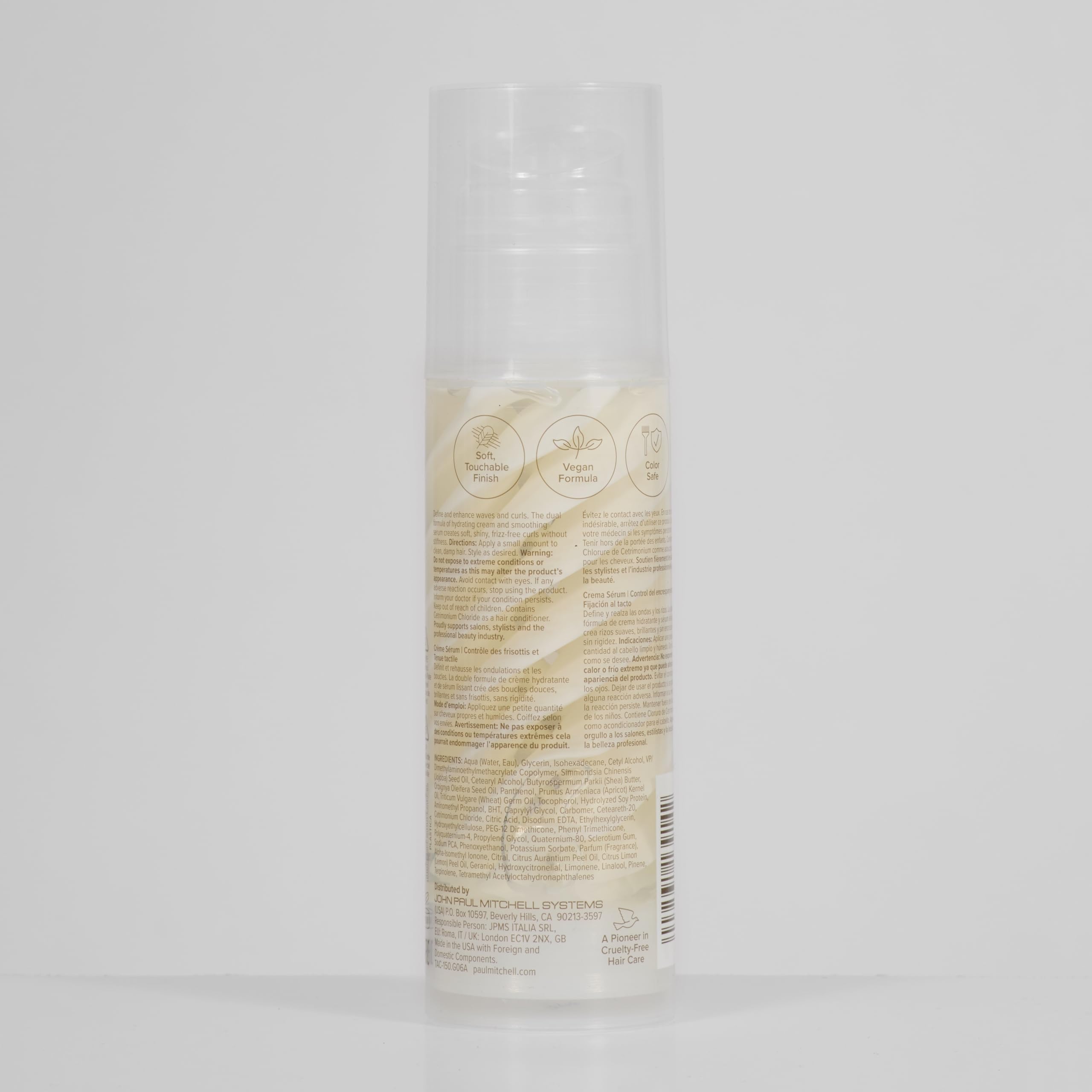 Paul Mitchell Twirl Around Cream Serum for curly and wavy hair, 5.1 fl oz, with frizz control and a touchable hold.