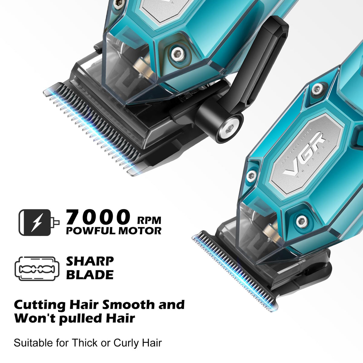 VGR Professional Hair Clippers for Men Cordless Barber - VGR Official Imagery - 4