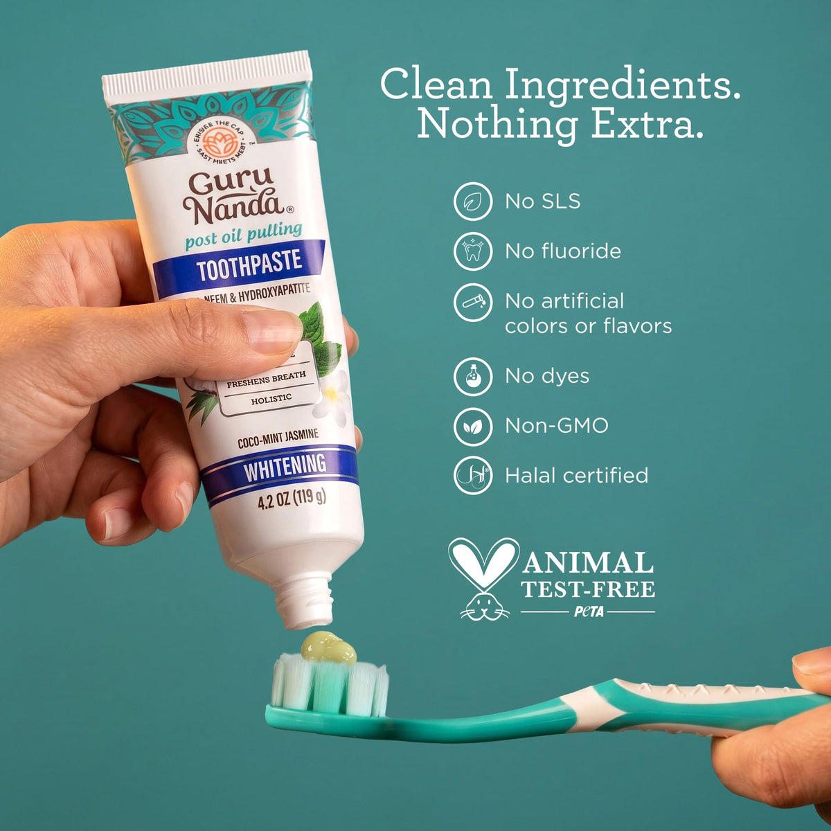 GuruNanda Hydroxyapatite Toothpaste with Neem SLS Fluoride - GuruNanda Official Imagery - 4