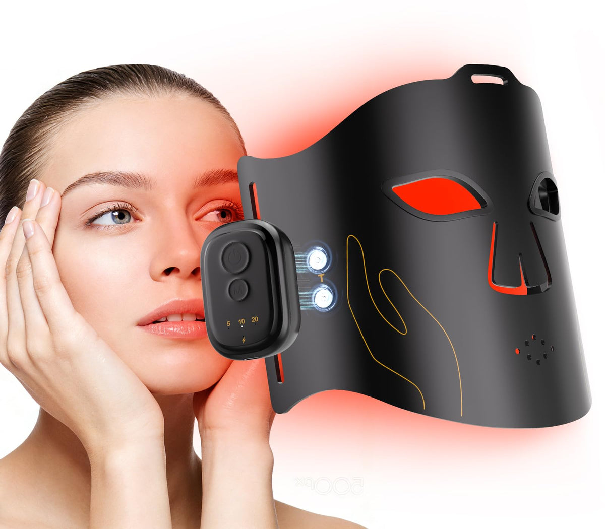 SANYADY Red Light Therapy Mask for Face Set, Wireless Rechargeable Women Skincare Mask, with Multi-Wavelength Mode Optio