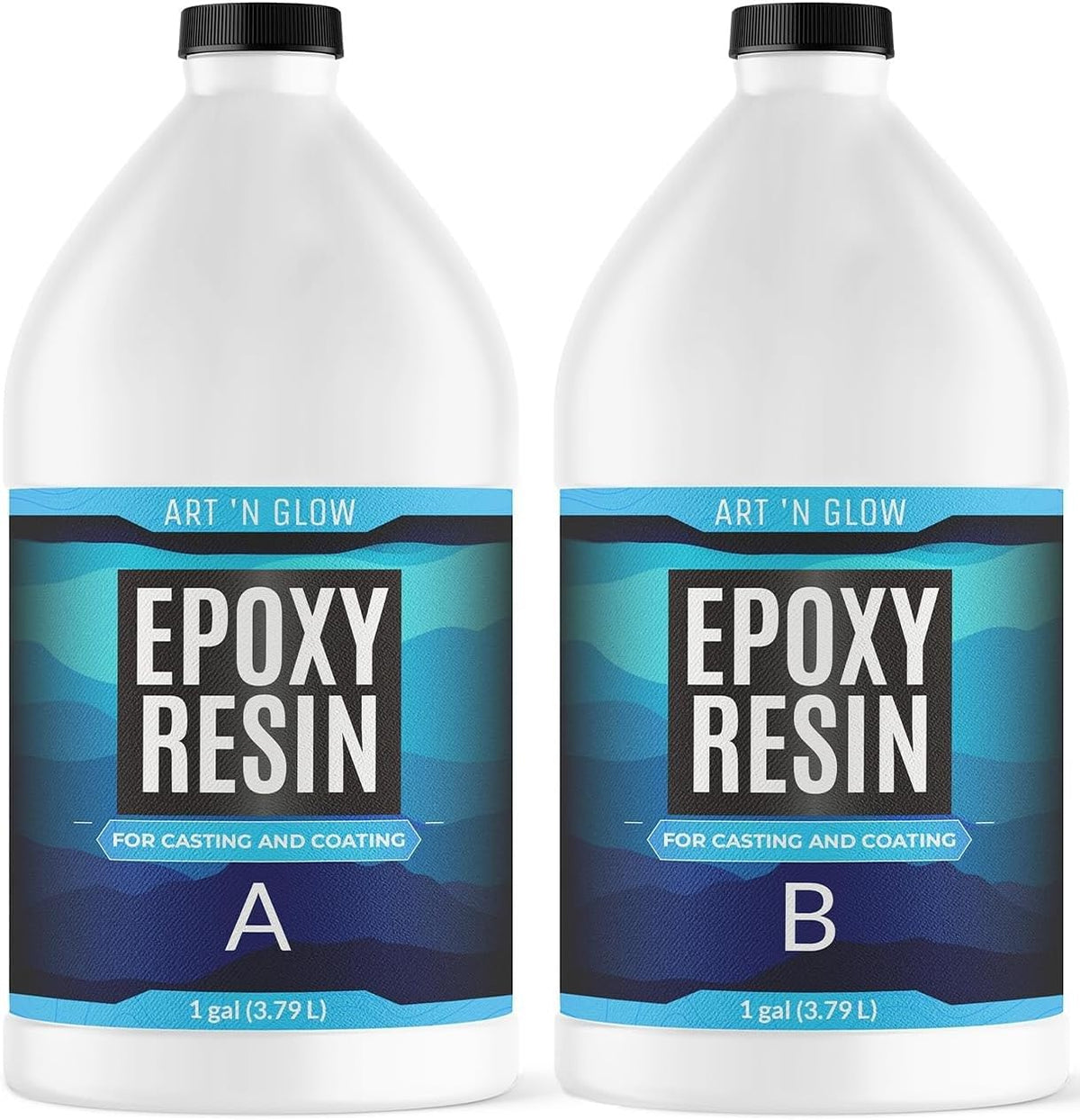 Art 'N Glow Crystal Clear Epoxy Resin Kit 32oz - Food Safe, UV Resistant, Bubble Free – packaging and label