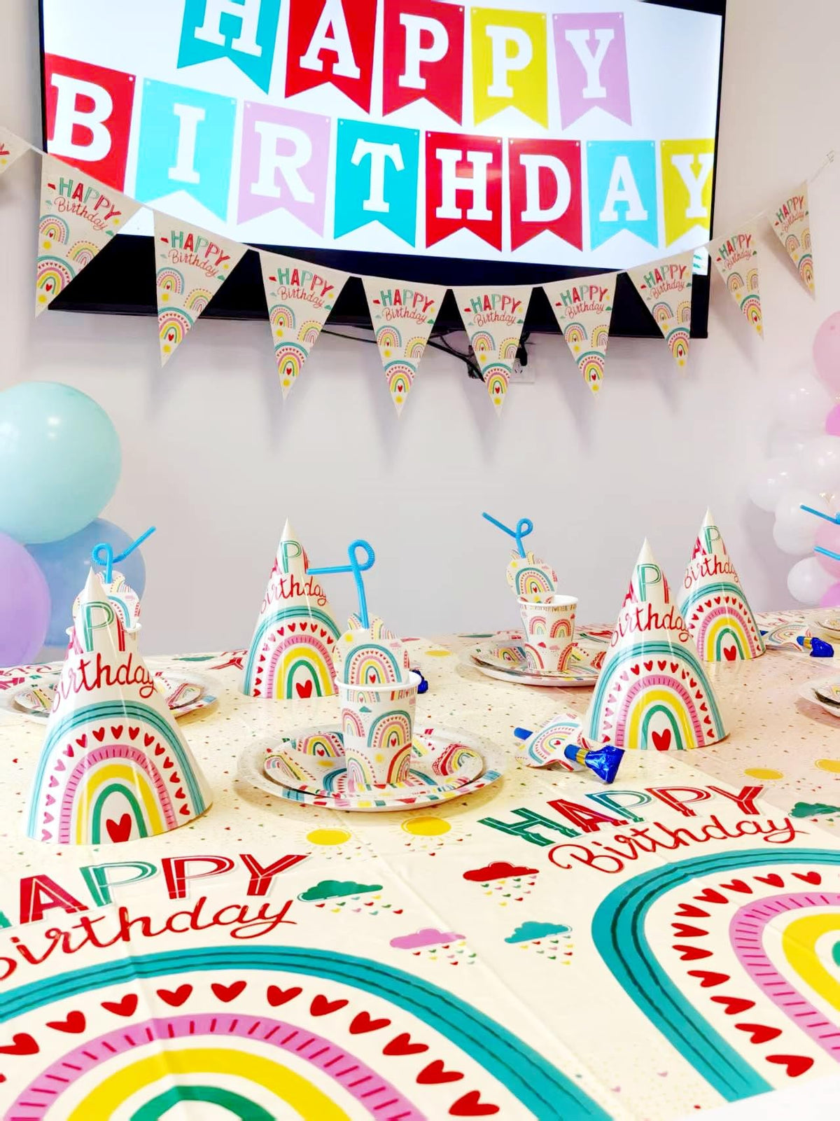 Party Ready All-in-One Birthday Party Supplies Set – Premium Complete Decoration Kit with Tableware, Balloons, Banner & 