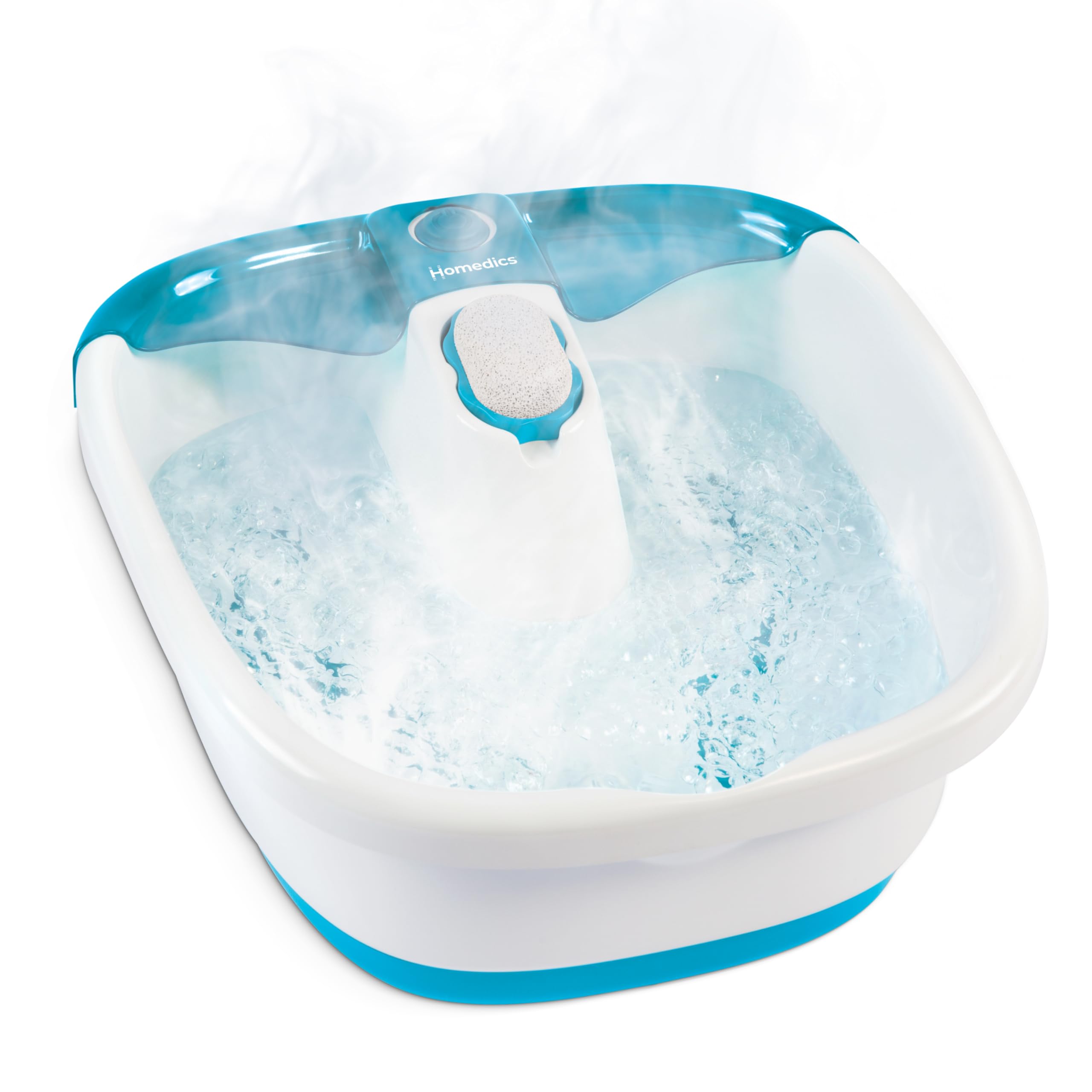 Homedics Bubble Mate Foot Spa massager with toe touch control, featuring bubbling water jets for relaxing foot bath therapy.