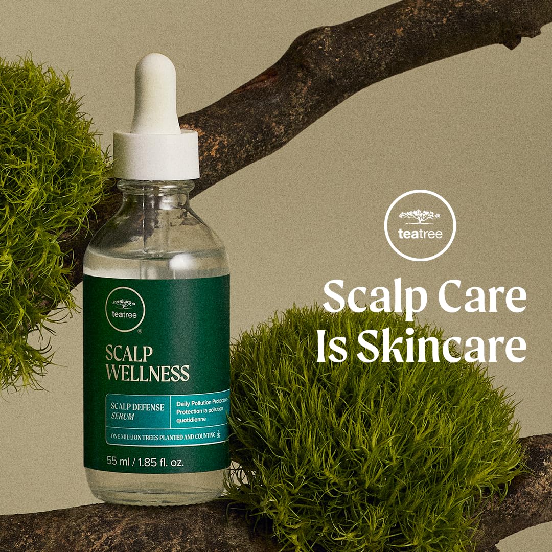 Tea Tree Scalp Wellness Scalp Defense Serum for all hair types, 1.85 fl oz, with pollution protection and soothing scalp care.