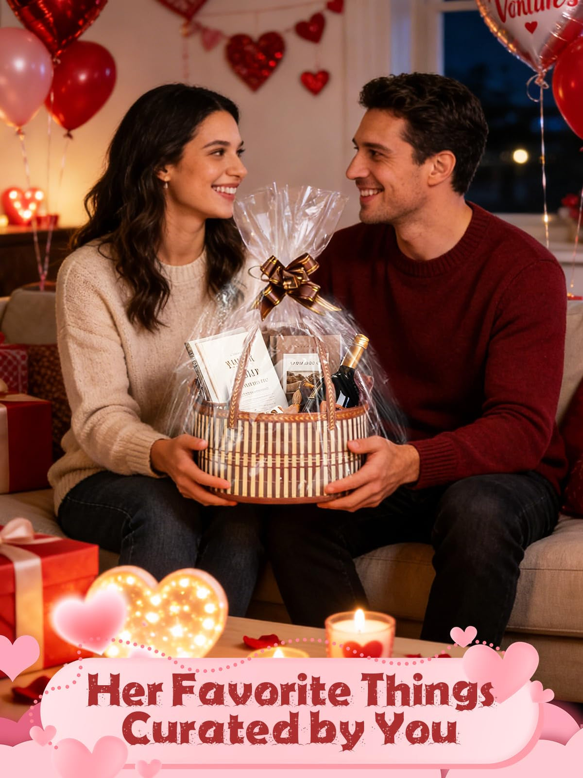 6 Set Bamboo Christmas Gift Baskets Empty Kit Reusable Brown - MADHOLLY Official Imagery - 5