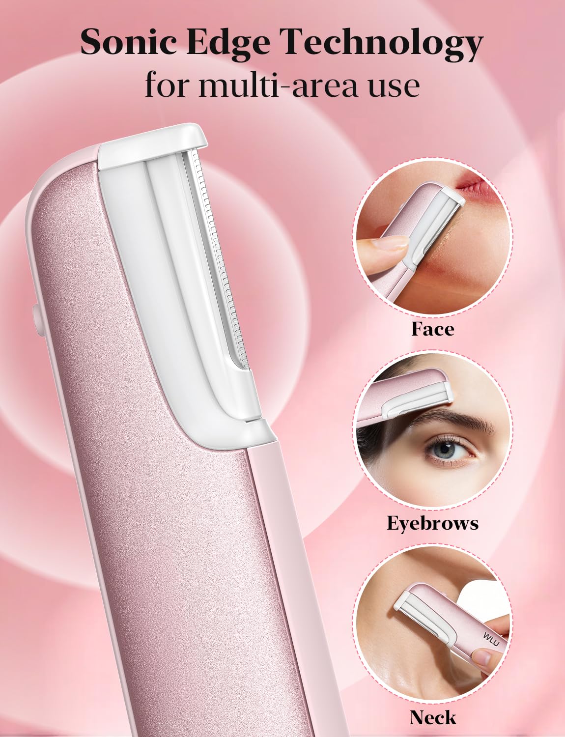 WLU Dermaplane Razor for Women Face, Dermaplaning Tool for Face Pure Pink – product photo (Microdermabrasion Devices)