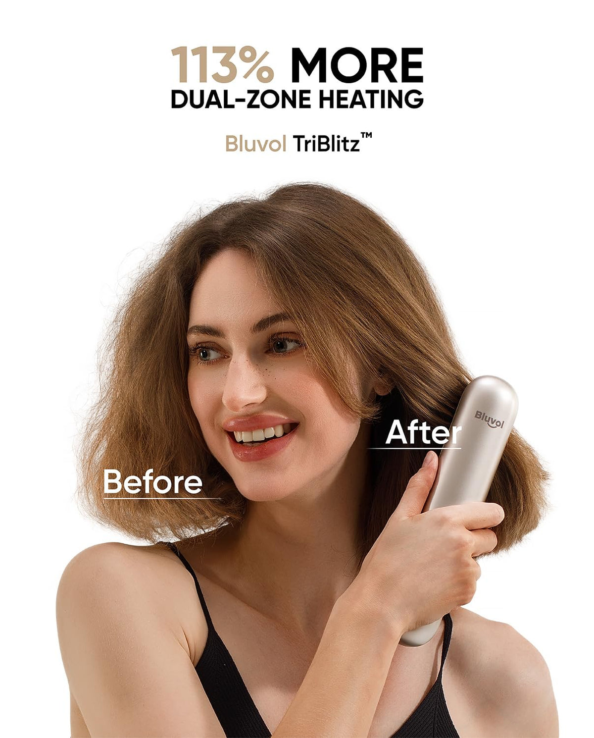 Bluvol I11 Apex Cordless Straightening Comb, Touch-Up Tool with Travel Lock – full view