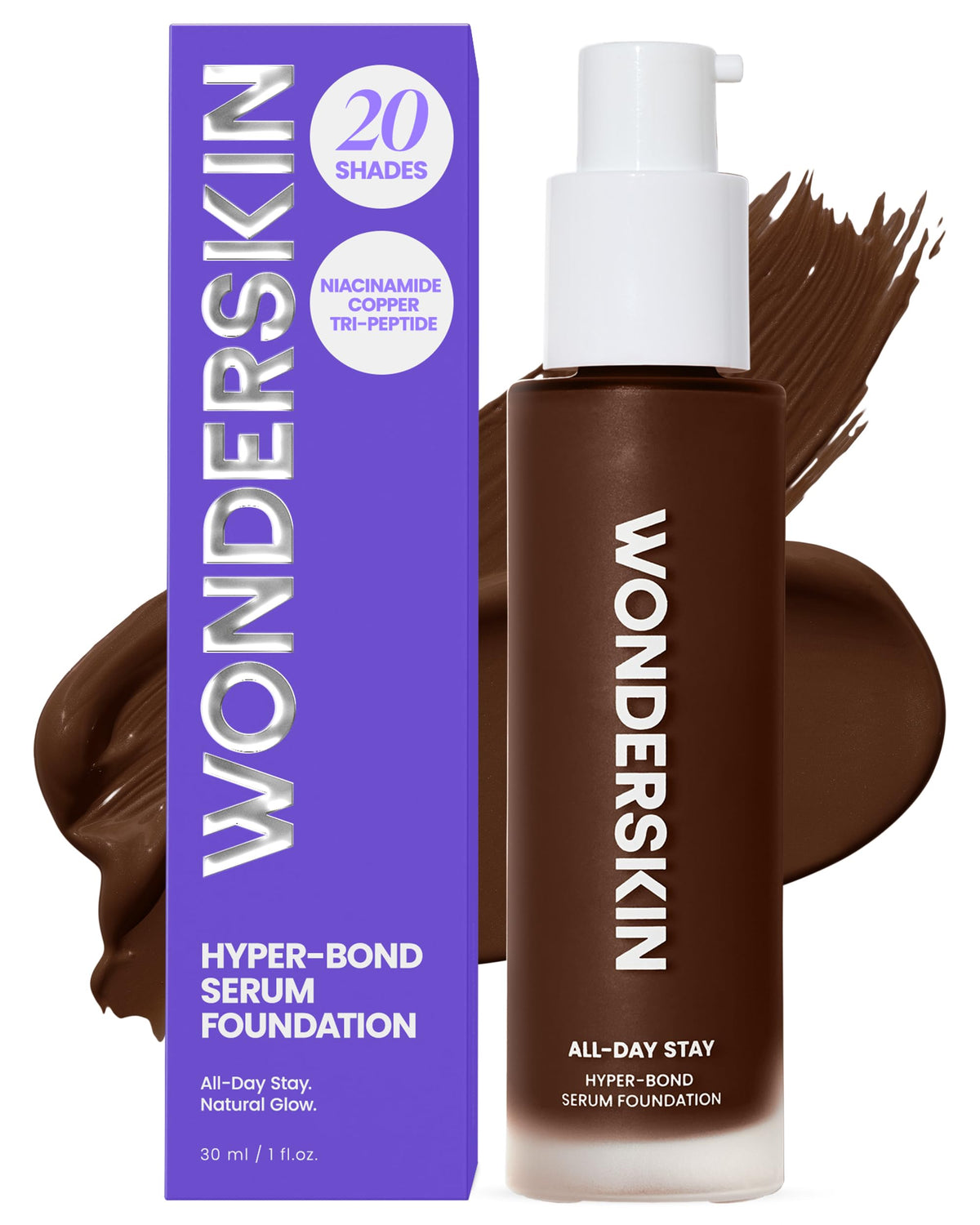 Wonderskin Foundation Serum - Niacinamide + Copper Tri-Peptide, Waterproof – product photo (Foundation)