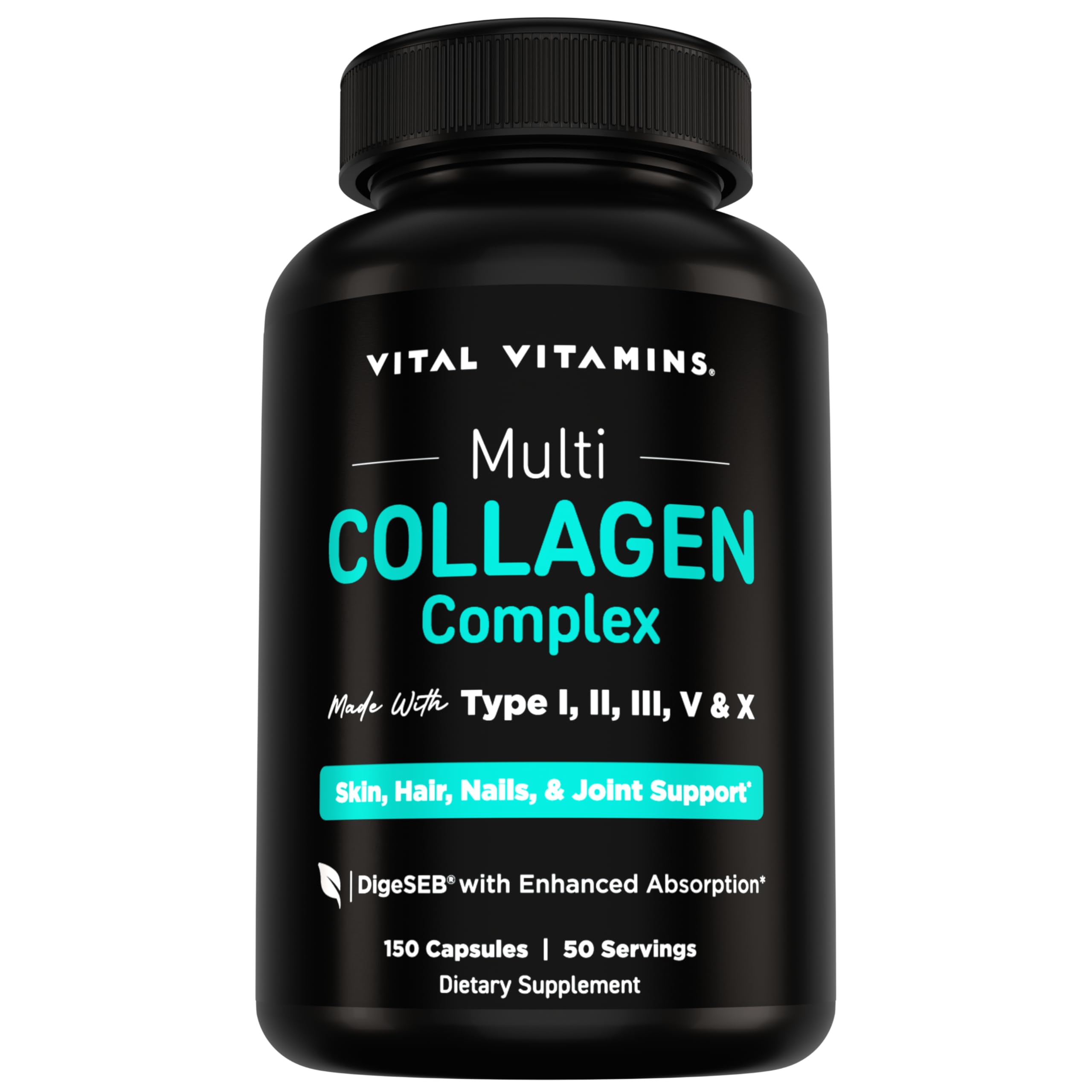 Vital Vitamins Multi Collagen Peptides Complex for Women & Men, 150 Pills