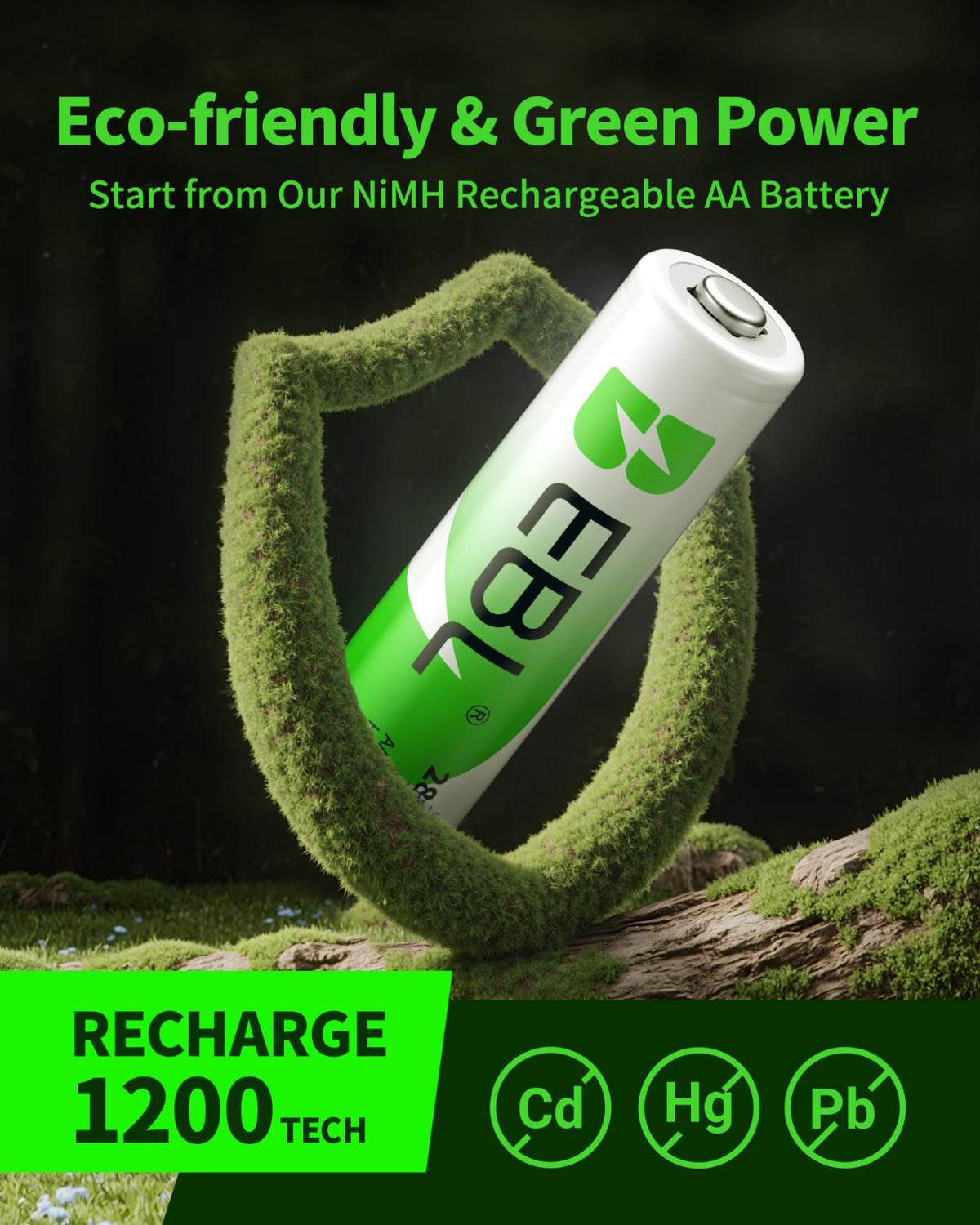 EBL 2300mAh Ni MH AA Rechargeable Batteries and Rechargeable - EBL Official Imagery - 8