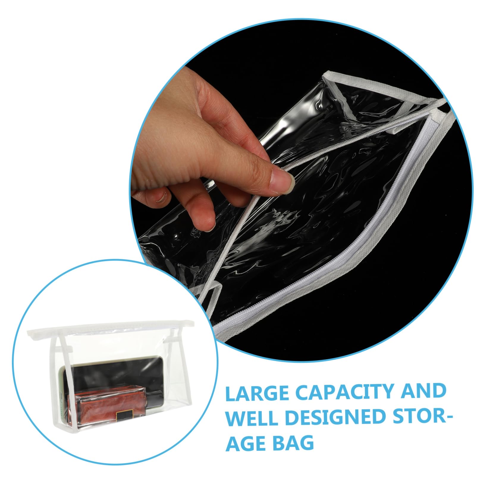 EXQUIMEUBLE 4-piece travel skincare bags set, durable cosmetic cases with zippers, ideal for makeup and toiletries on travel or home.