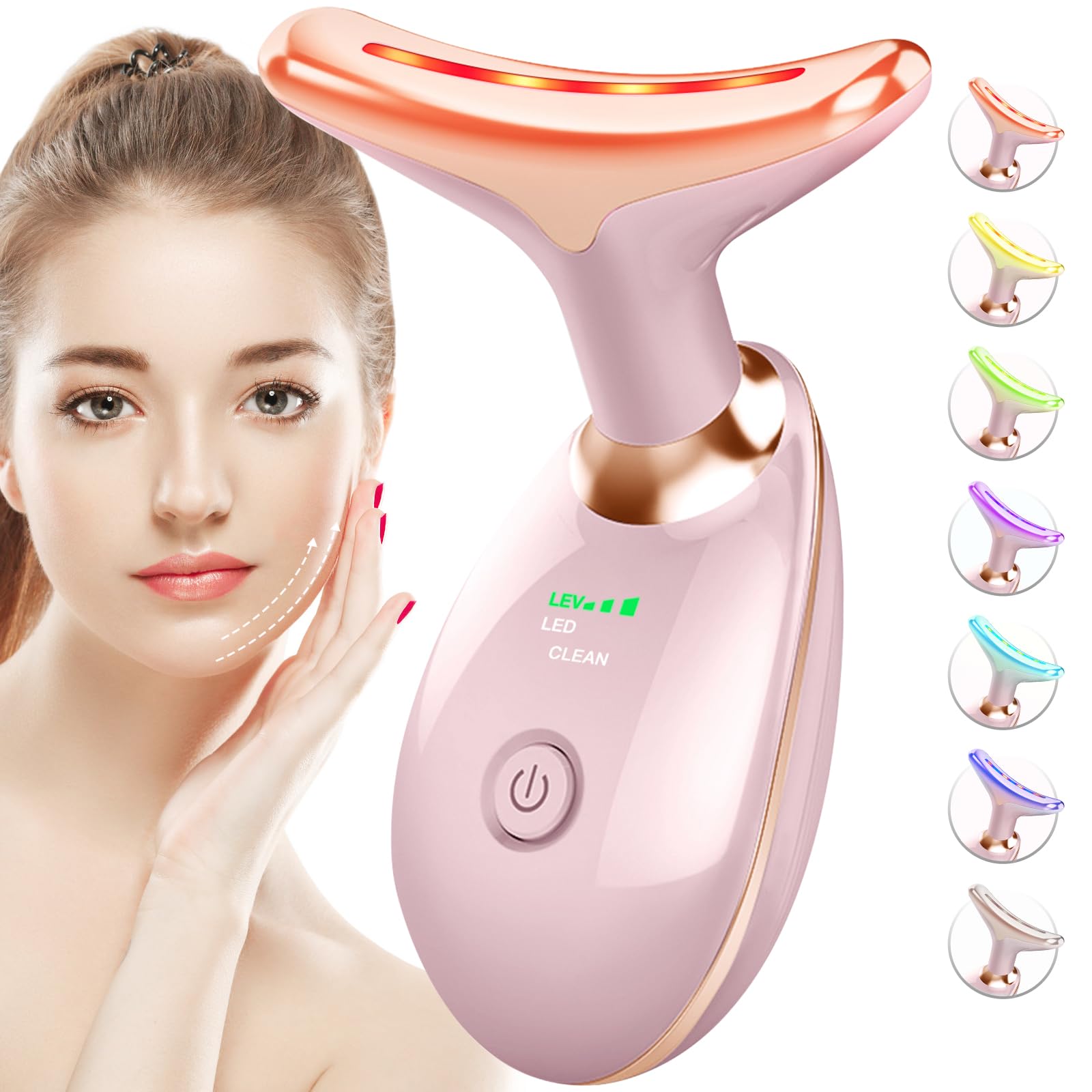 SDKWDH Red-Light-Therapy-for-Face-and-Neck, 7 Color Face - Product Imagery