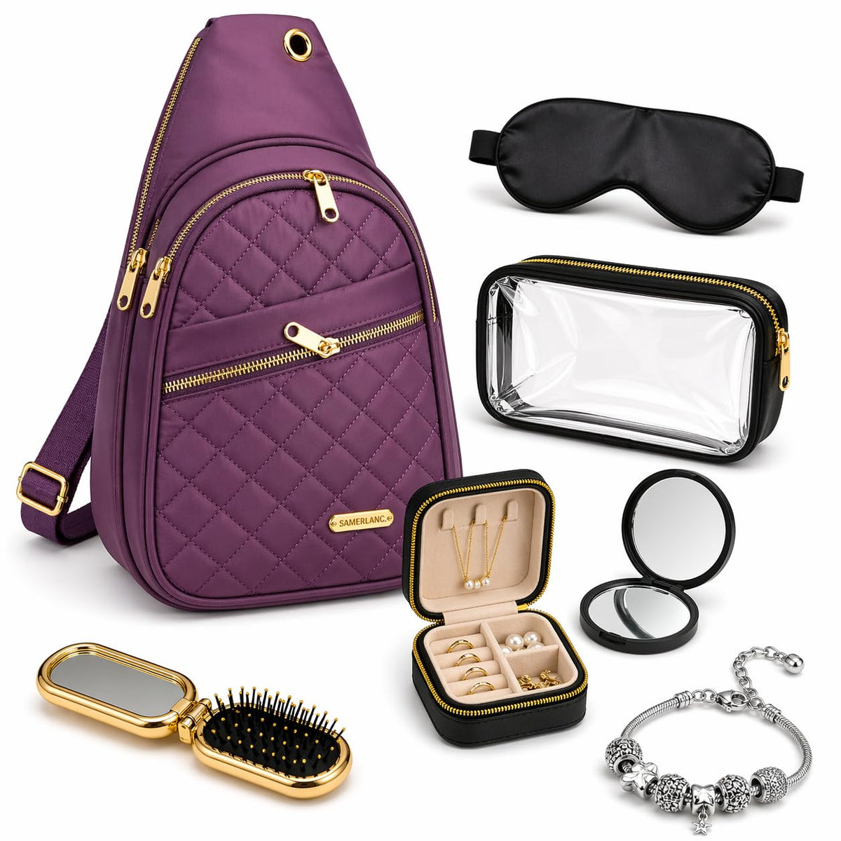 Spicy Tabanca Women's 7-Piece Travel Essentials Gift Set – product photo (Crossbody Bags)