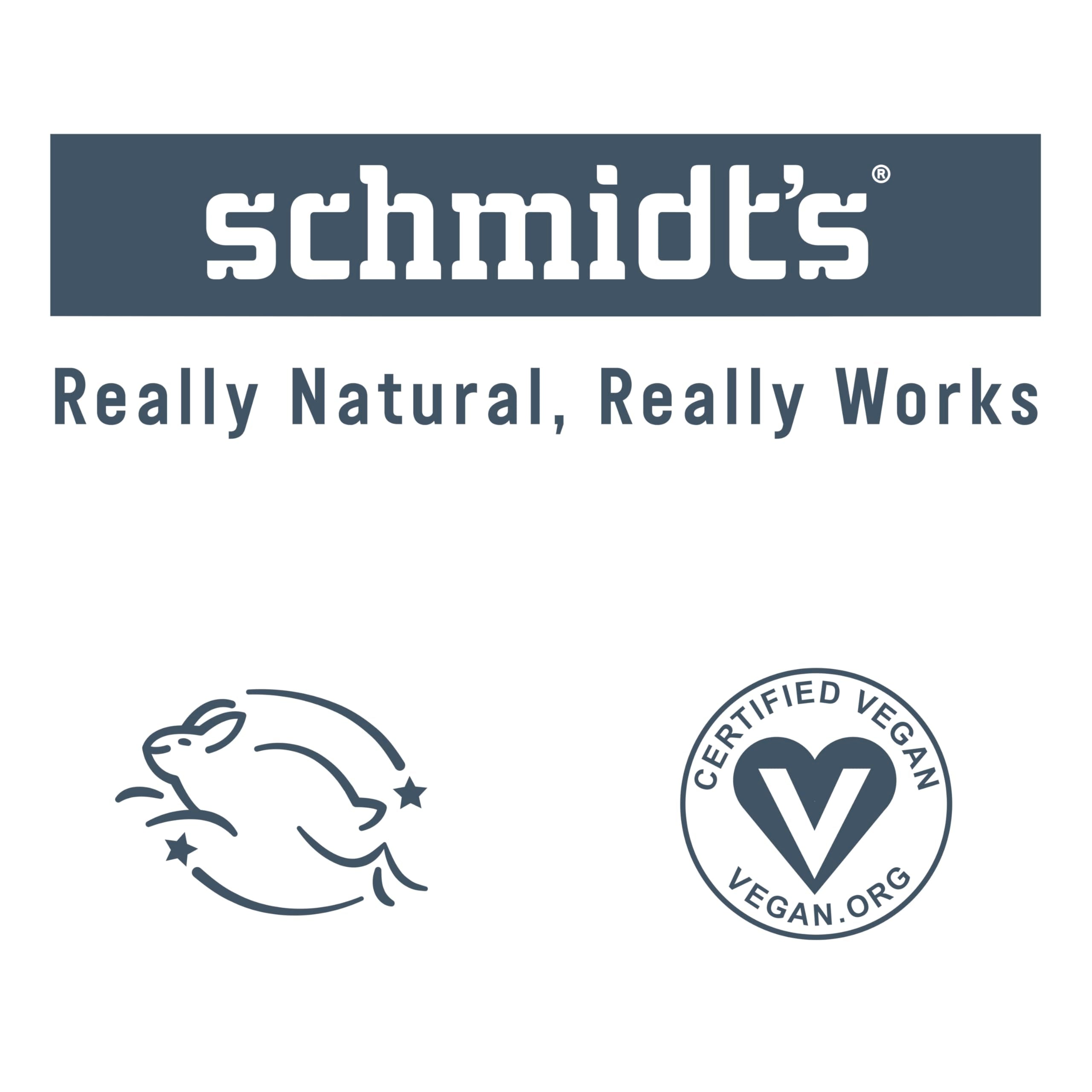 Schmidt's vegan charcoal and magnesium body deodorant stick, 2.65 oz, natural ingredients for odor protection and freshness