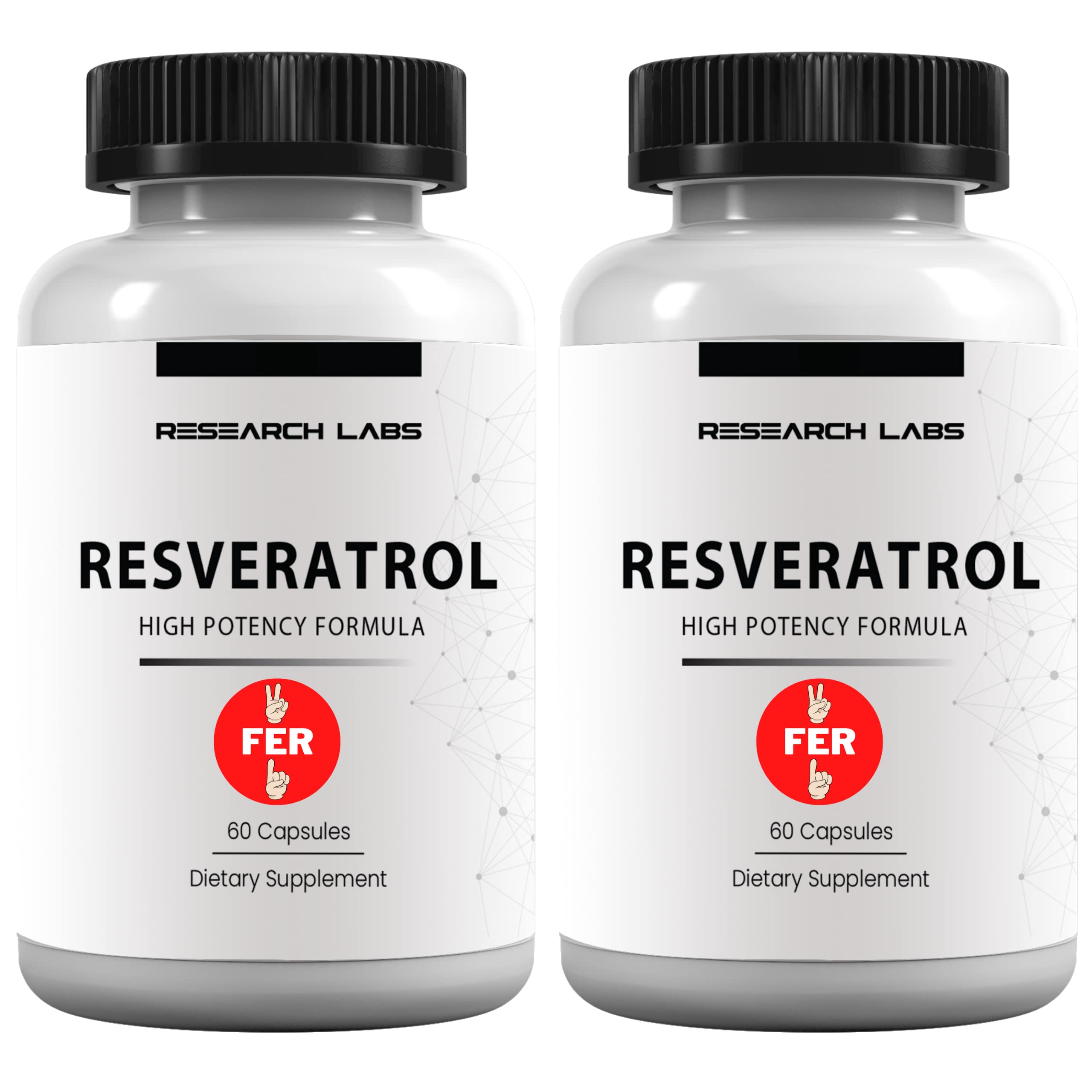 Research Labs 2X Potency Micronized Resveratrol Supplement 2 Fer - Product Imagery