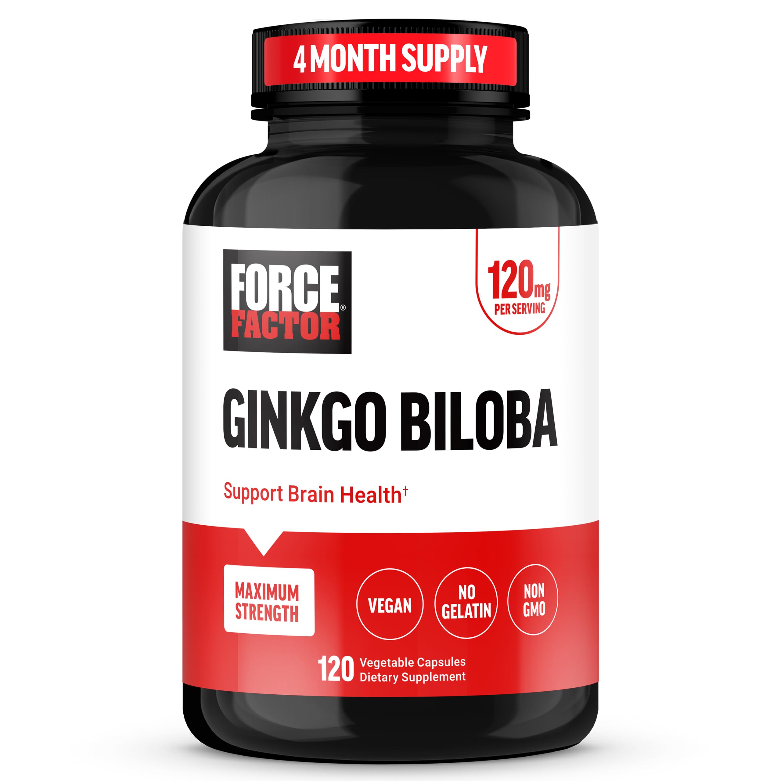 Force Factor Ginkgo Biloba Brain Health Supplement, Maximum - Product Imagery