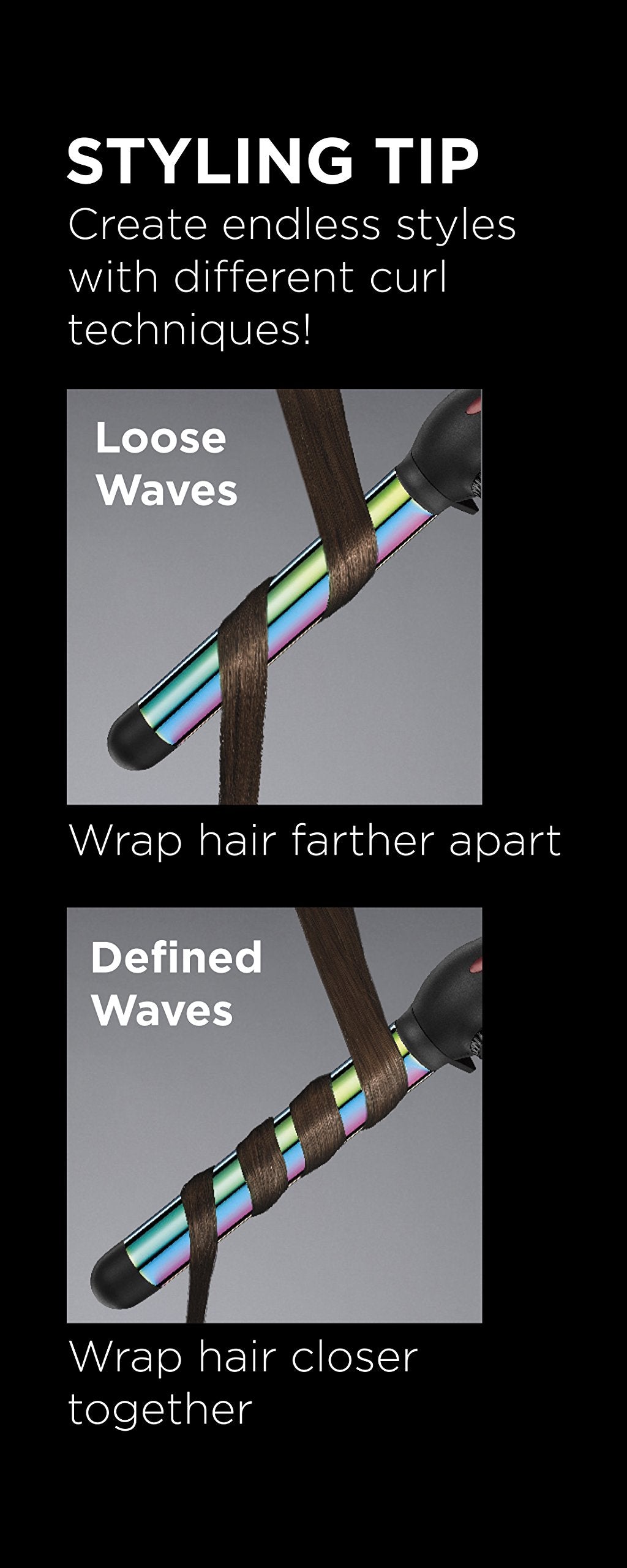 INFINITIPRO BY CONAIR Rainbow Titanium 1-Inch Curling Wand