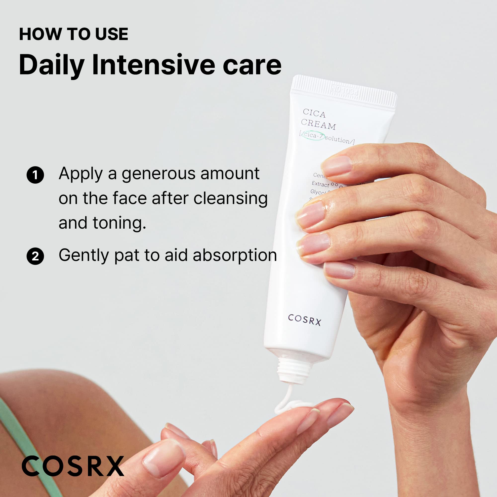 COSRX Pure Fit CICA Moisturizer for acne-prone skin in a 1.69oz jar, featuring soothing ingredients for hydration and skin recovery.