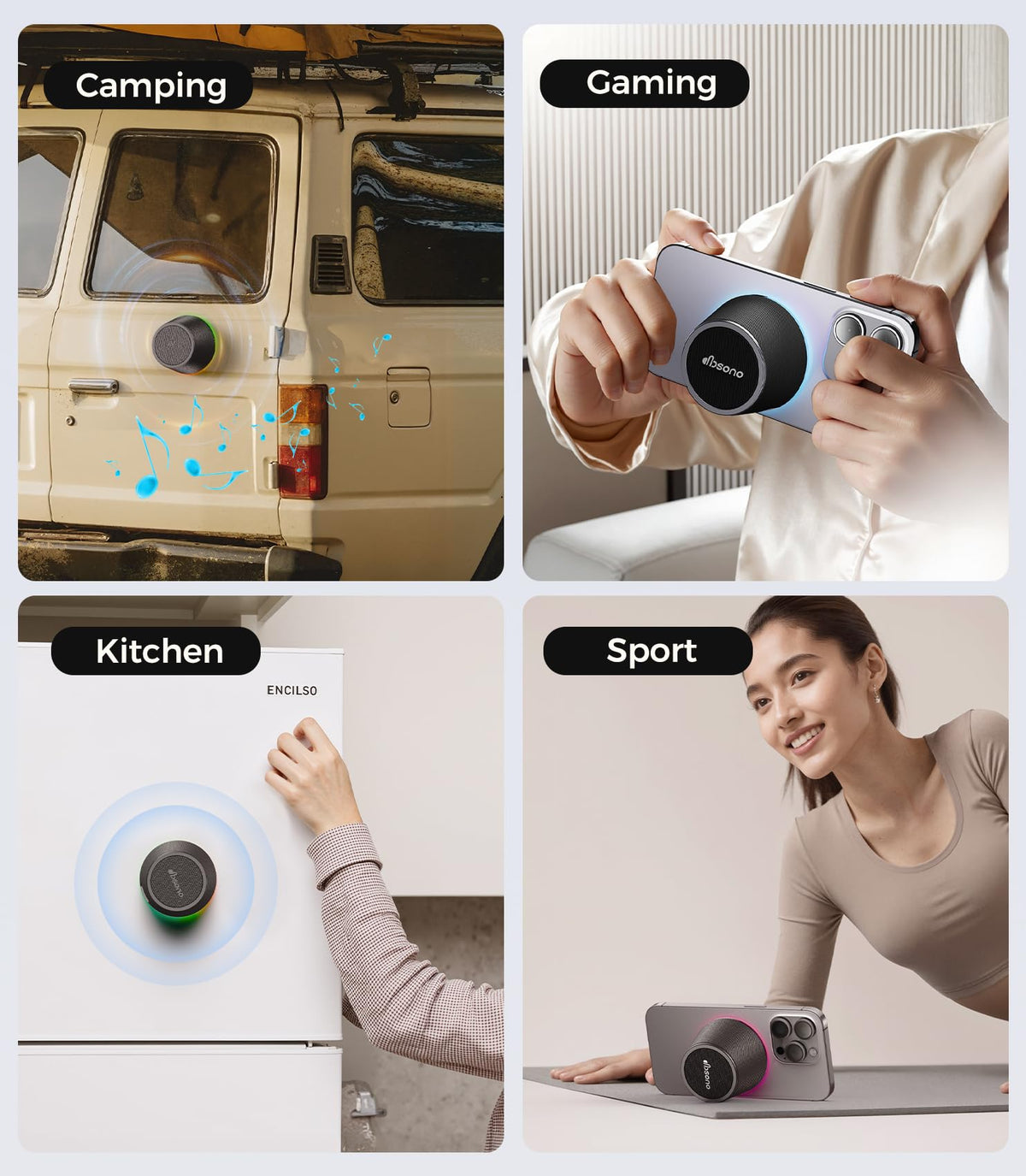 dbsono Stocking Stuffers for Teen Boys, Gifts for Men, Portable Bluetooth Speaker – packaging and label