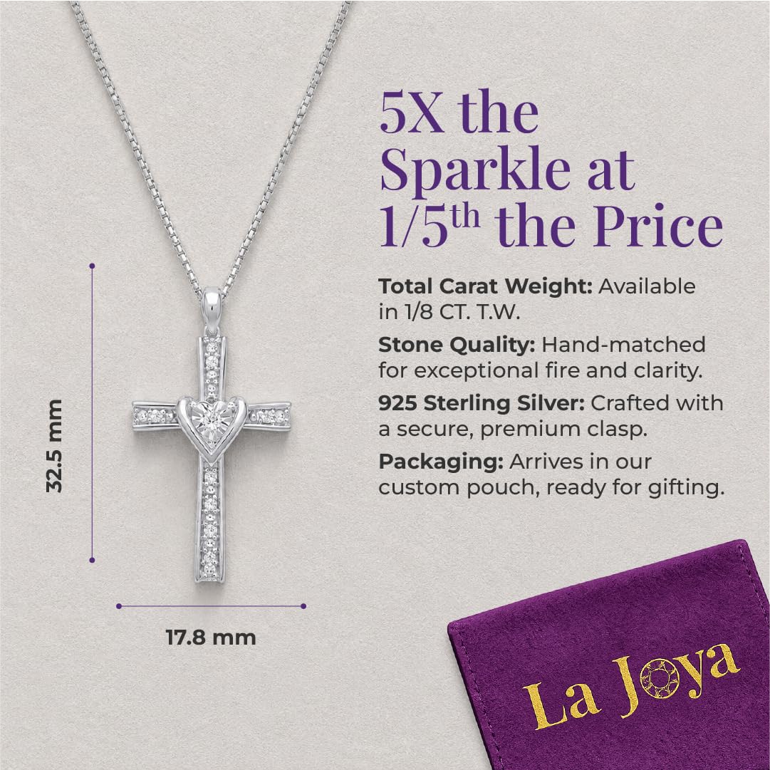 La Joya Lab Diamond Cross Necklace | 14K Gold Plated Silver | Multiple Designs – packaging and label