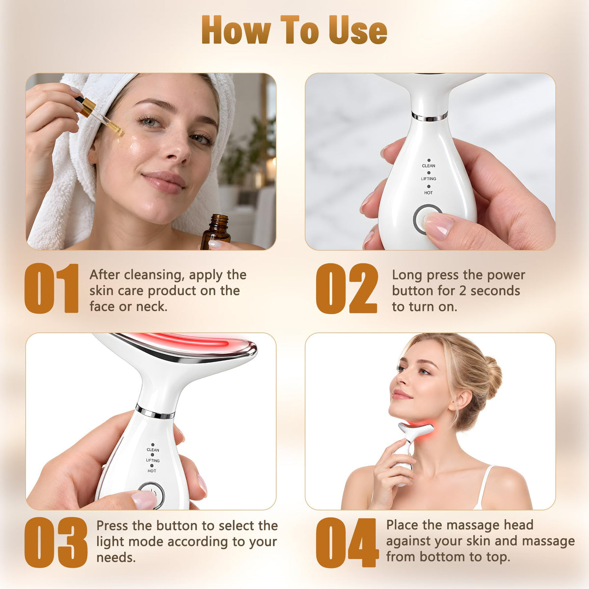7 Color LED Facial Massager Face Neck Heated Microcurrent - Cencalo Official Imagery - 8