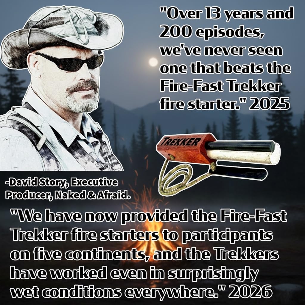 Fire-Fast Trekker. Best Emergency Waterproof Survival Fire Starter. Magnesium and Euro Fire Steel Ferro Rod. Compact Dur