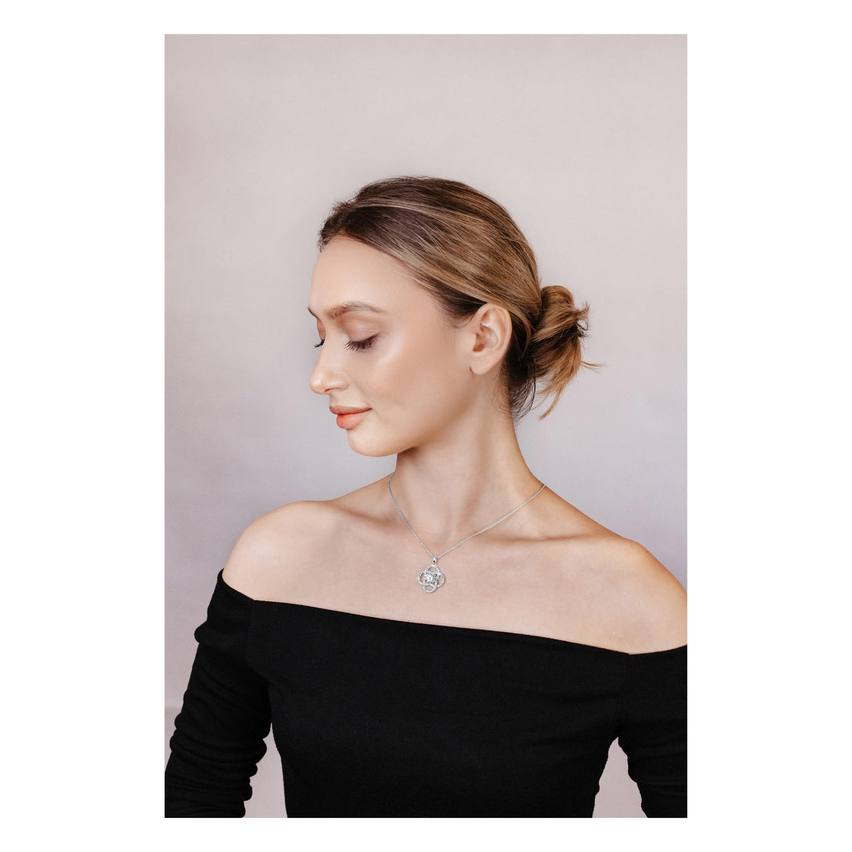 SOULVAYA Moissanite Pendant Necklace for Women – Amulet Symbolizing Safety, Love, Prosperity and Well-Being, Sterling Si