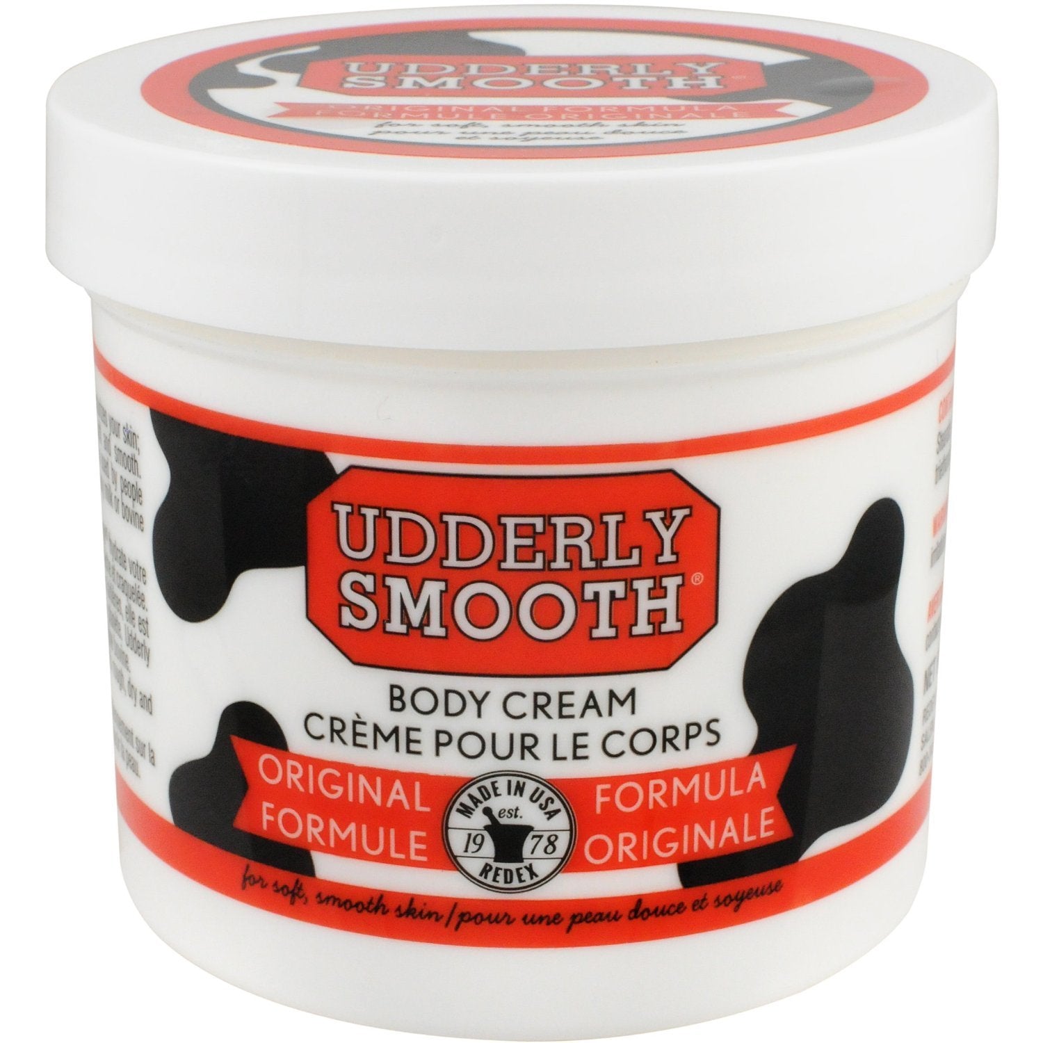 Udderly Smooth Body Cream skin moisturizer, 6-pack, featuring smooth, nourishing cream for soft, hydrated skin.