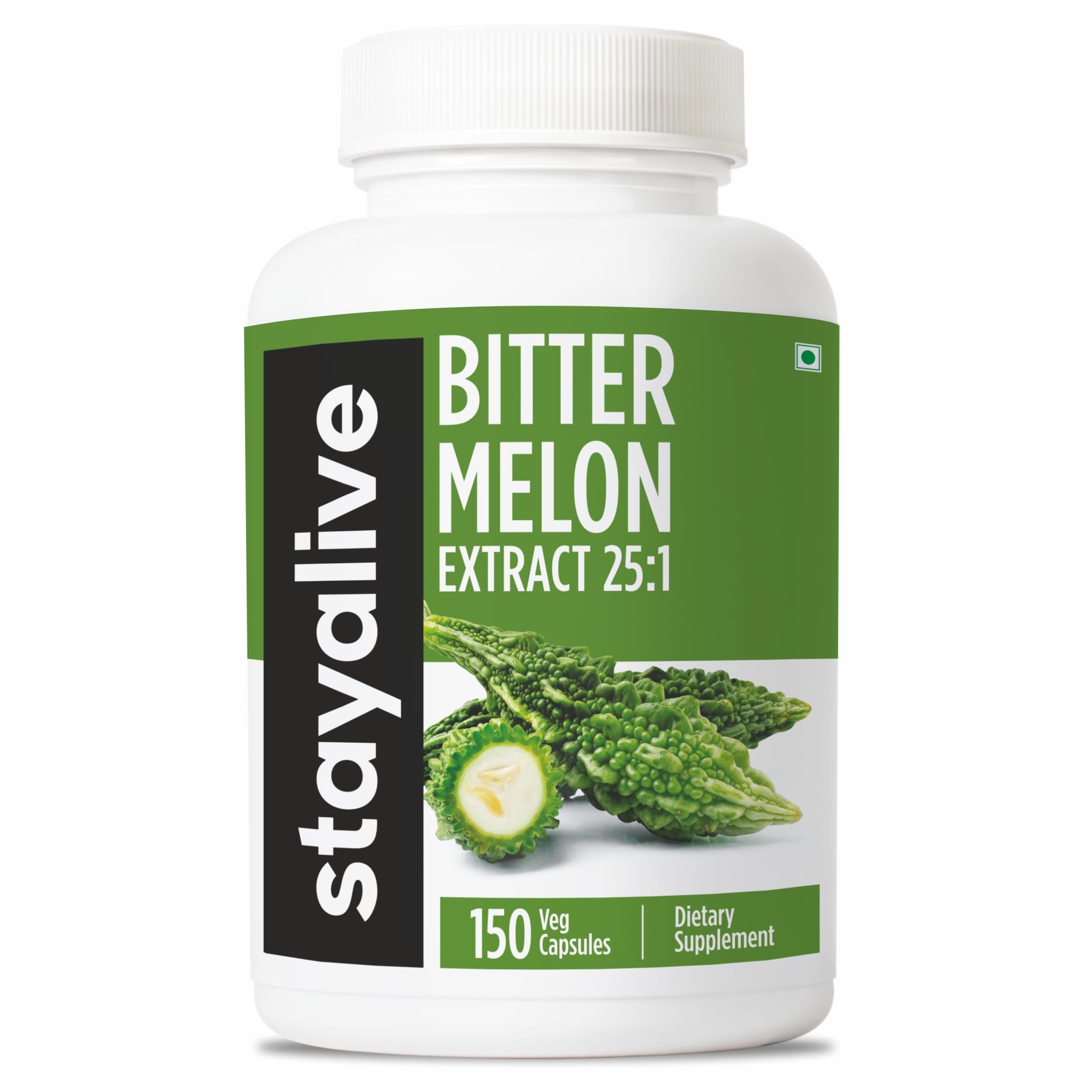 STAY ALIVE Extra Strength Bitter Melon Capsules, 10% Bitter - Product Imagery