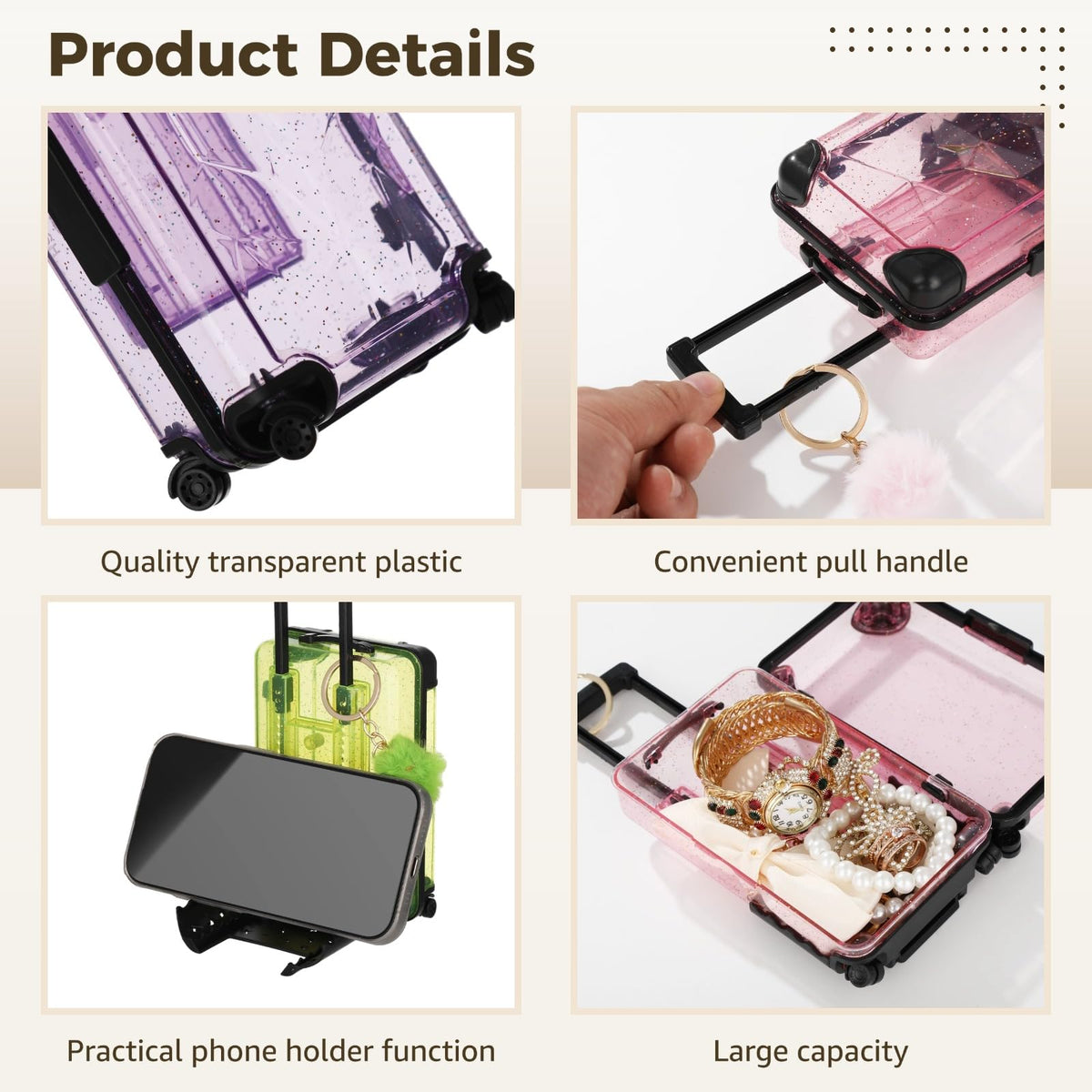 32 Pcs Mini Suitcase Storage Box Set Plush Ball Keychains - COSYOO Official Imagery - 5