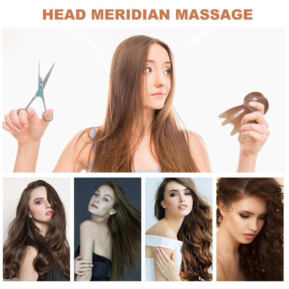 Ipetboom Yak Horn Scalp Massage Comb Light Brown 1 pack – back view and specifications