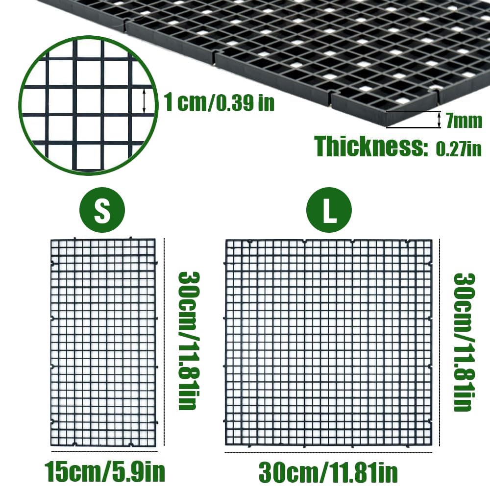 LINLAN 12 Pieces 11.8x11.8in (30X30cm) Aquarium Grid Plastic, Fish Tank Divider, Egg Crate for DIY Filtration and Bottom