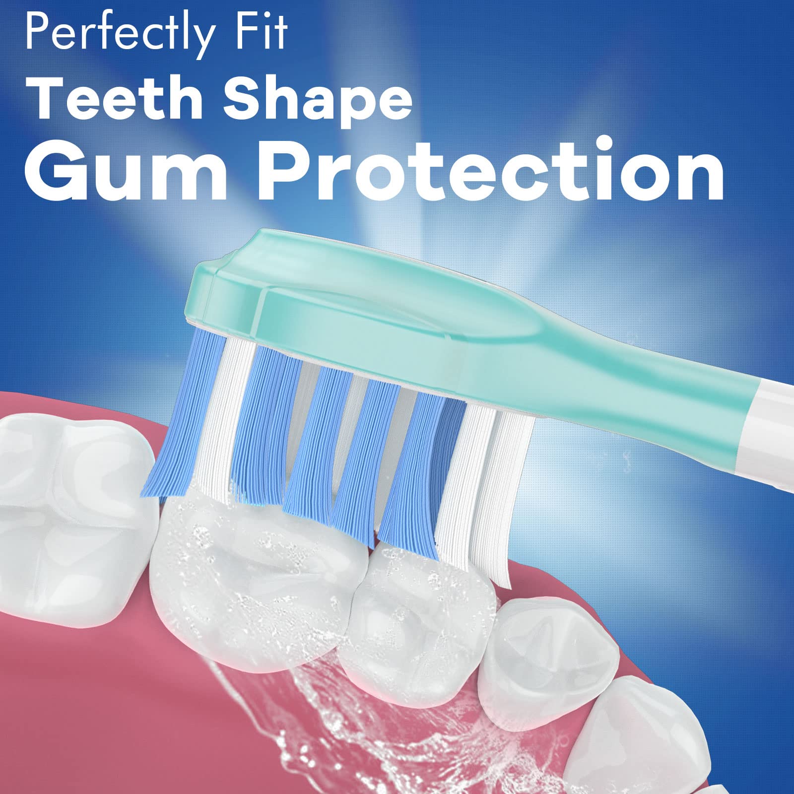 Six BrightDeal Sonicare toothbrush replacement heads in white for optimal oral hygiene and cleaning performance.
