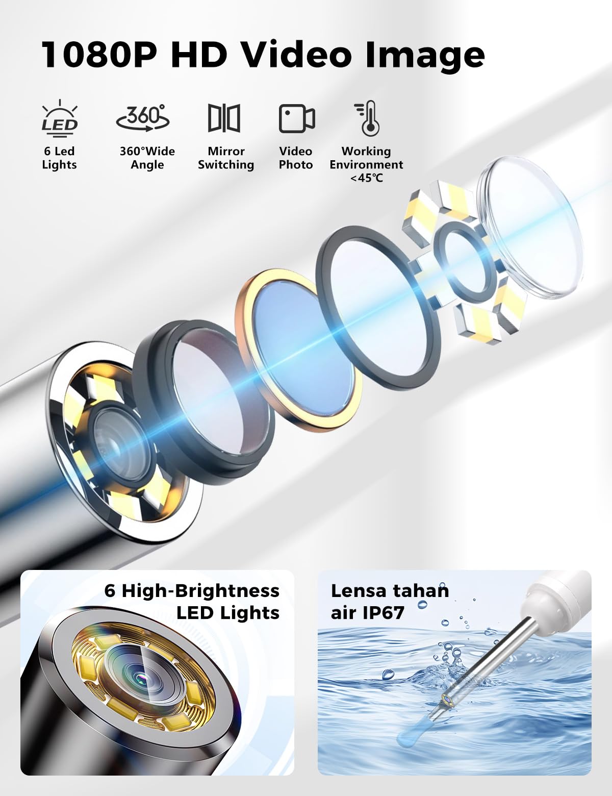 sofbunny A03 Ear Wax Removal Tool Camera with Screen, 1080P HD Ear Cleaner with Camera, App-Free Otoscope, Charging Case