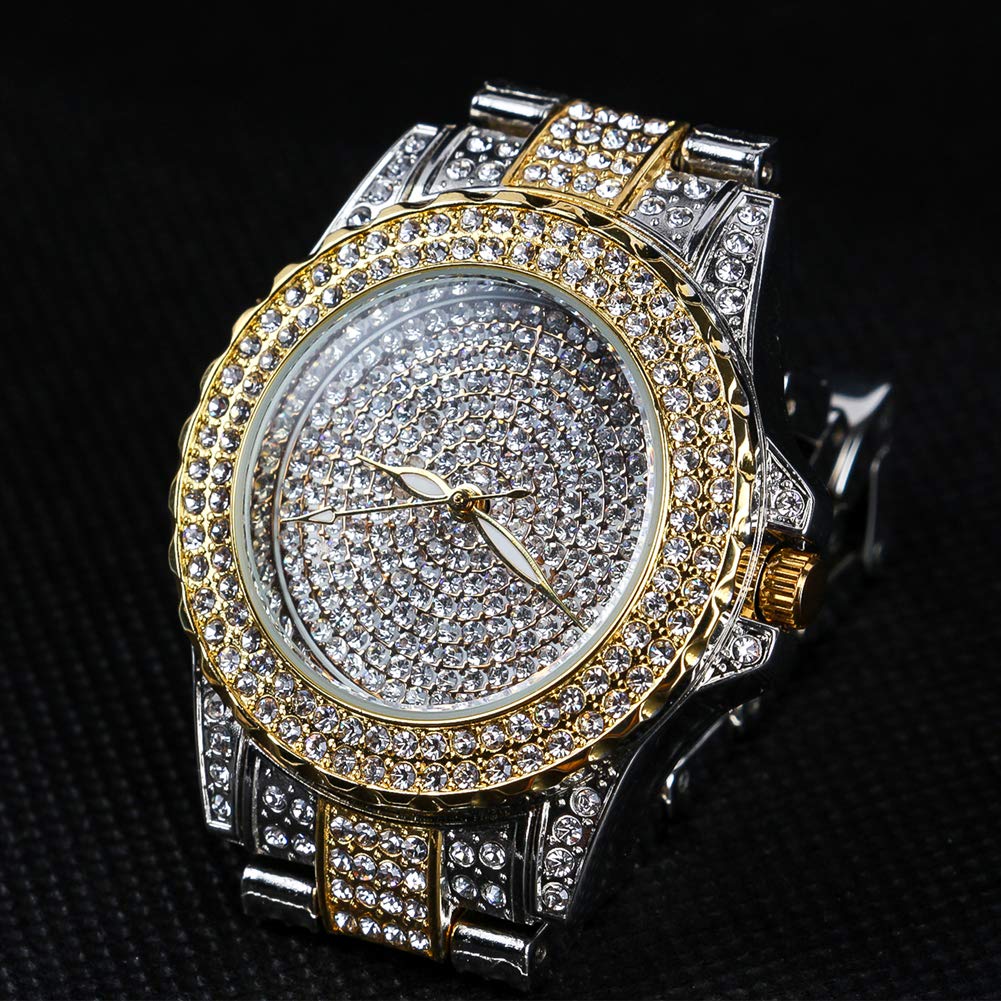 Smalody Round Luxury Women Watch Crystal Rhinestone Diamond Watches Stainless Steel Wristwatch Iced Out Watch with Japan