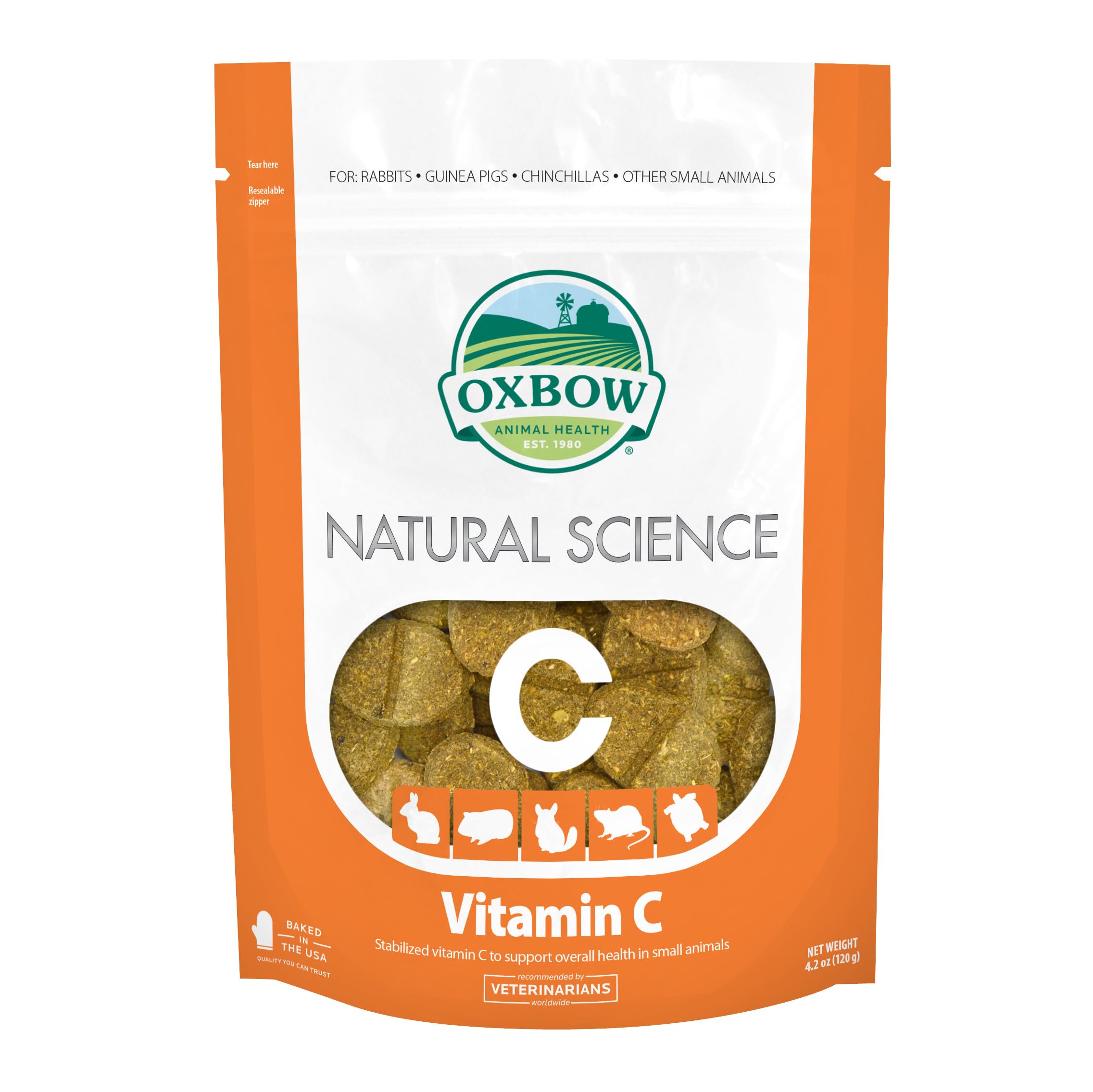 Oxbow Vitamin C Guinea Pig Supplement, High-Fiber Timothy Hay, - Product Imagery
