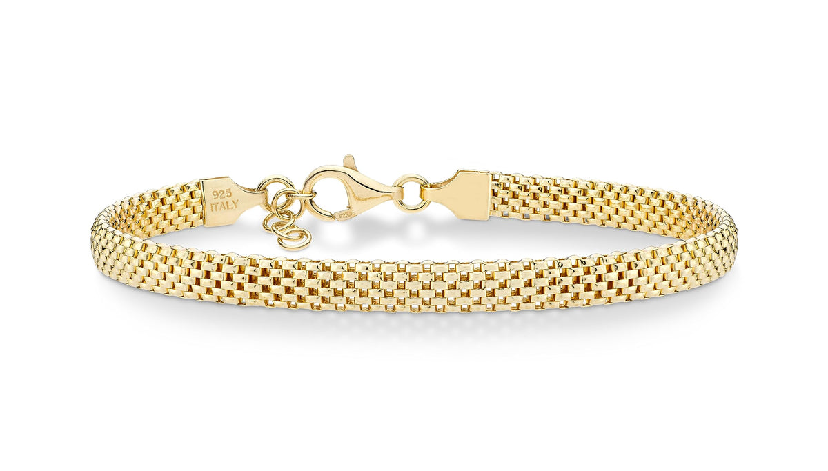 Miabella Italian 18K Gold Over 925 Sterling Silver 5mm Mesh Bracelet Women – product photo (Link)