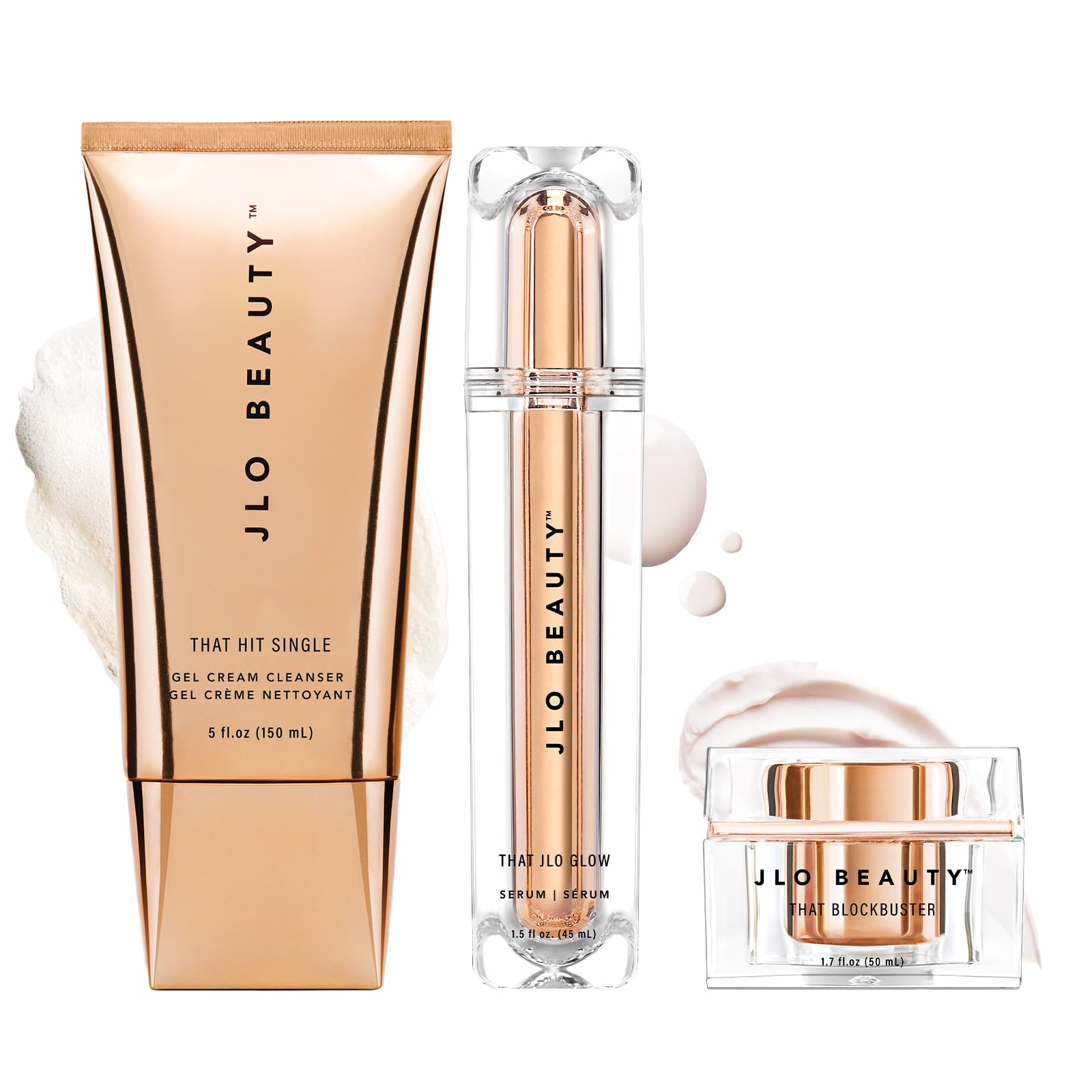 JLO BEAUTY 3-Step Skin Care Set: Cleanser, Serum & Moisturizer, - Product Imagery