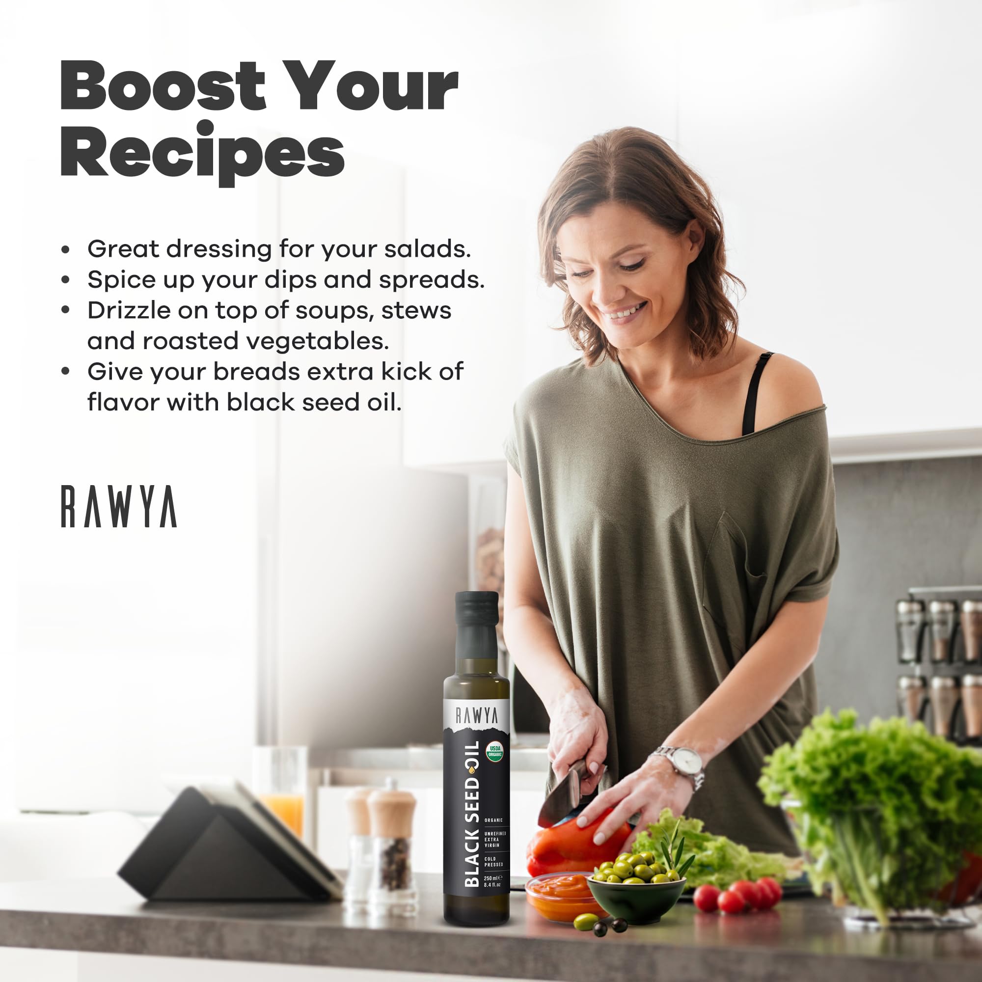 RAWYA Black Seed Oil - Organic Cold Pressed Nigella Sativa - Turkish Origin - USDA Organic, 2 Pack