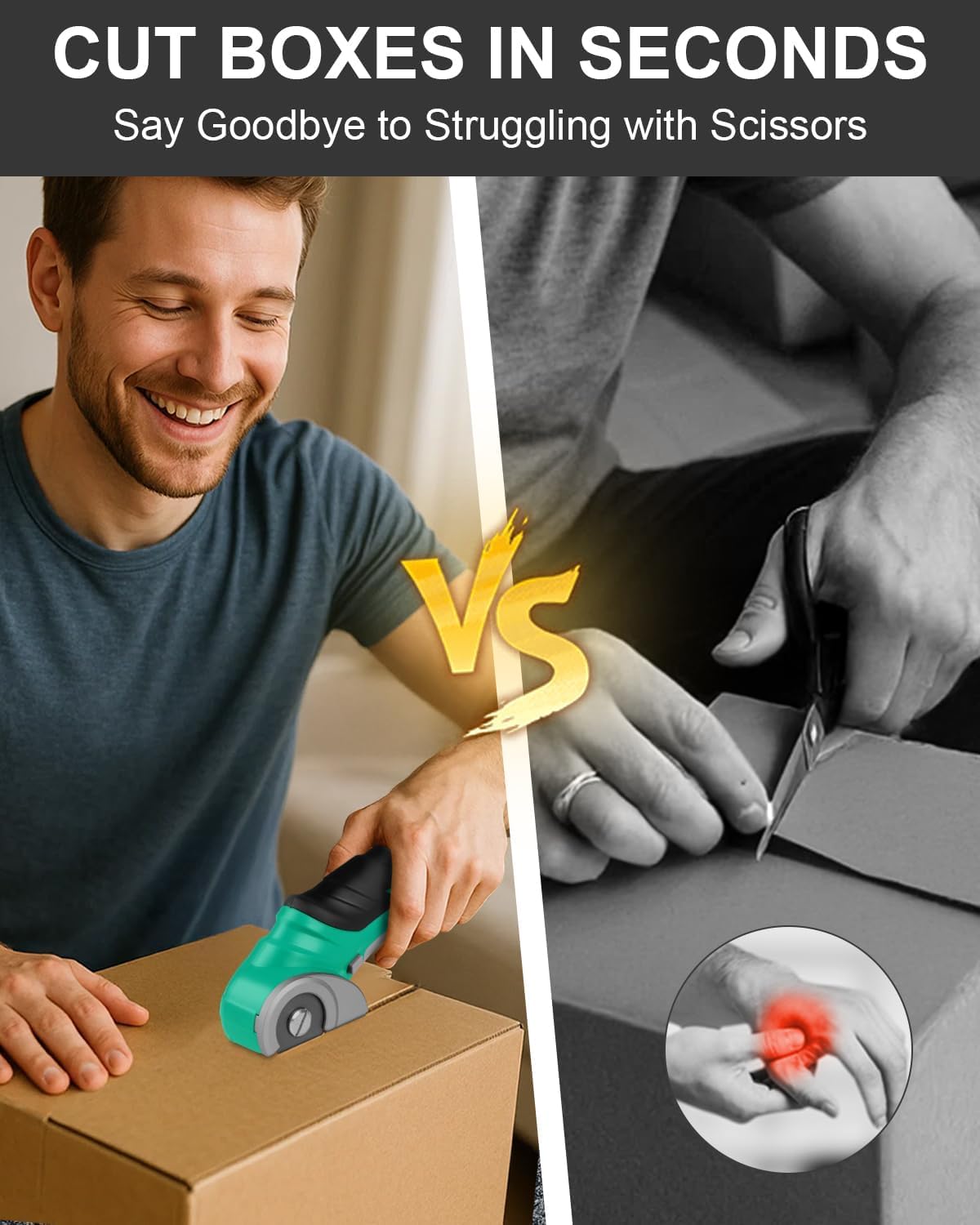 AMZBUY Christmas Stocking Stuffers for Men Adults Gifts Cordless Electric Scissors – close-up detail