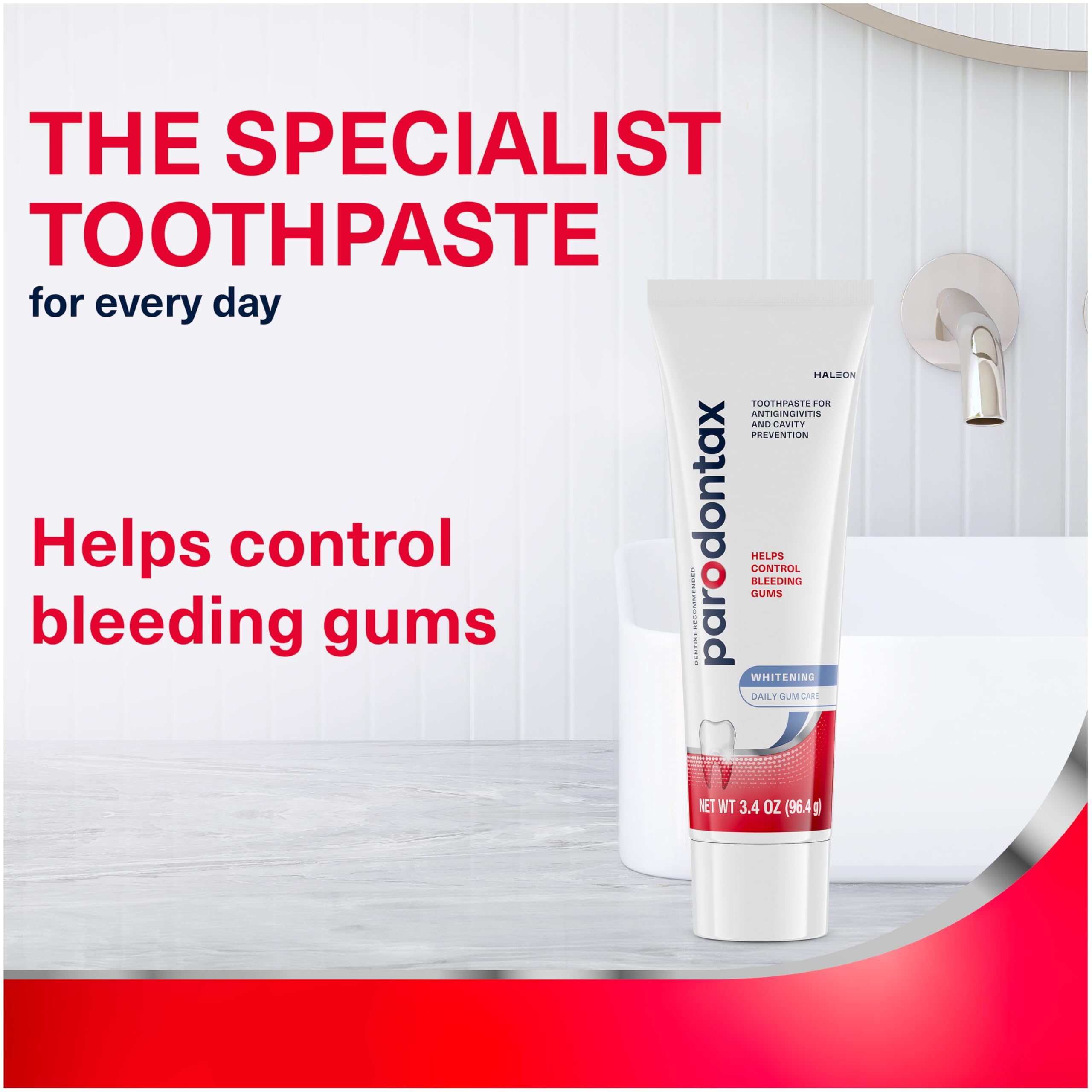 Parodontax Teeth Whitening Toothpaste, to Help Bleeding Gums, 3.4 Oz x 3
