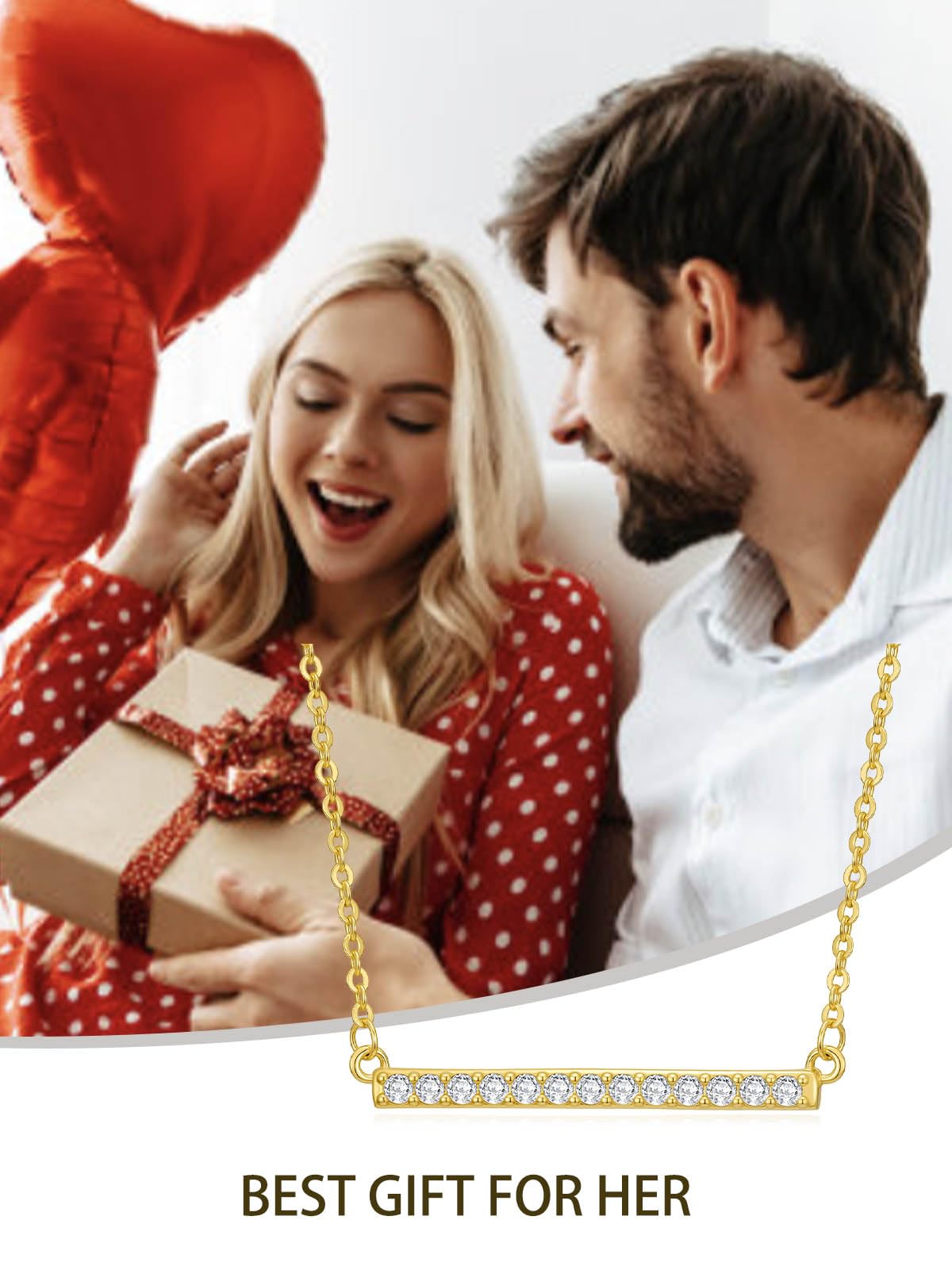 14K Gold Bar Necklace Gold Bar Pendant Simple Gold Necklace - Zoeniya Official Imagery - 6