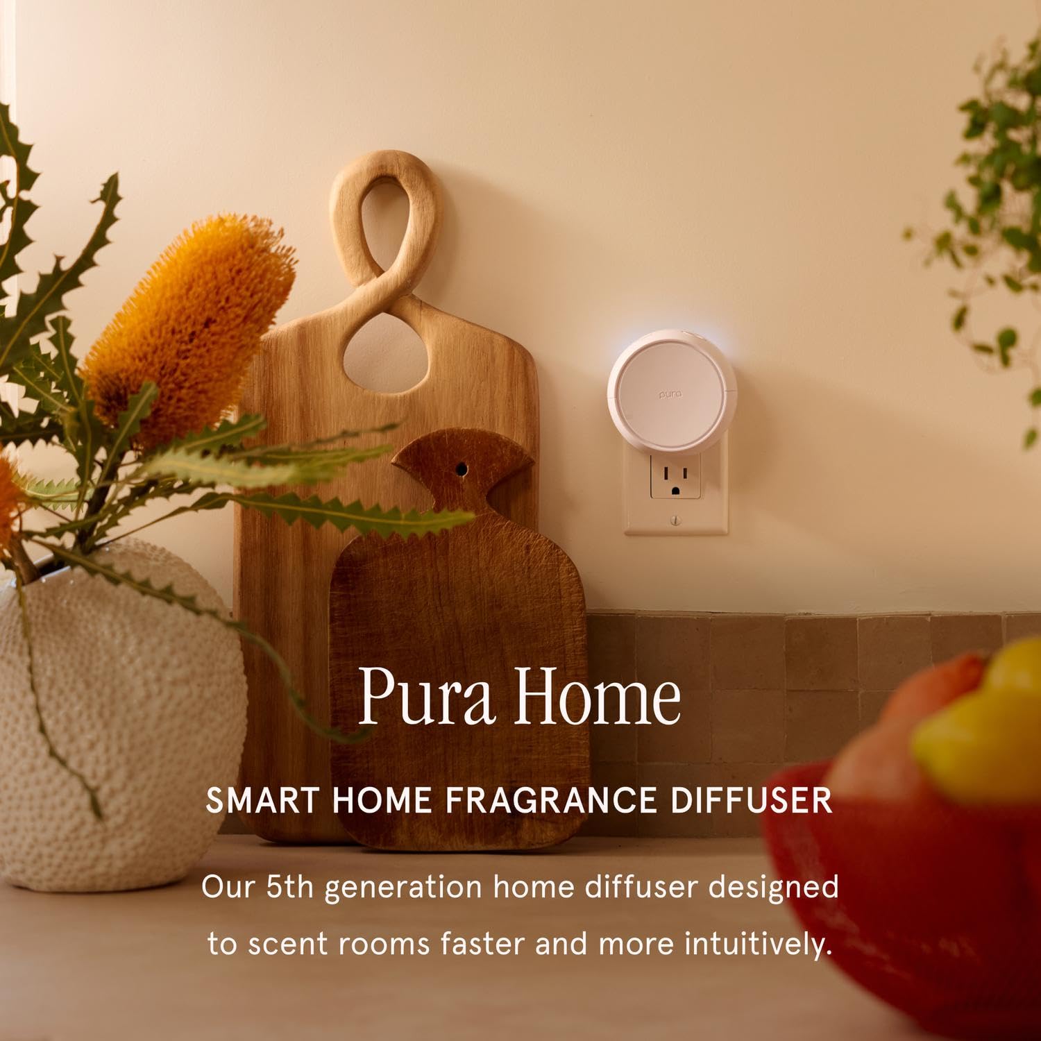 Pura Malodor Scent Refill Juicy Acai diffuser 2-pack for area deodorizer, with vibrant packaging and scent description.