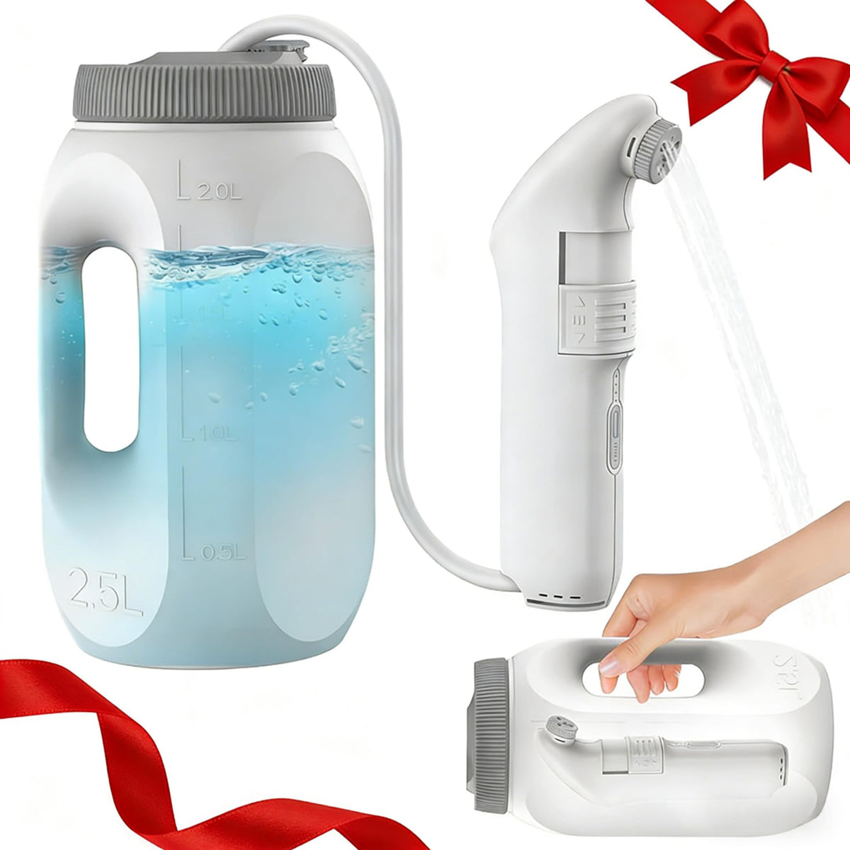 Teabelle Portable Electric Bidet with 2.5L Tank, High Pressure, White – product photo (Bidets)