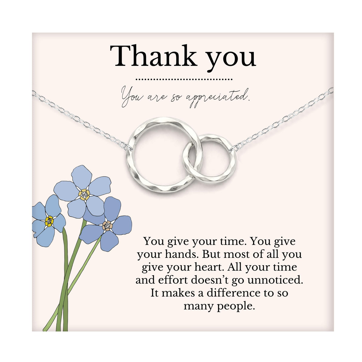 HOPE LOVE SHINE Thank You Gift for Women, Sister, Mom - Thank You Necklace, Jewelry 16+2", 14k Gold Plated Sterling 