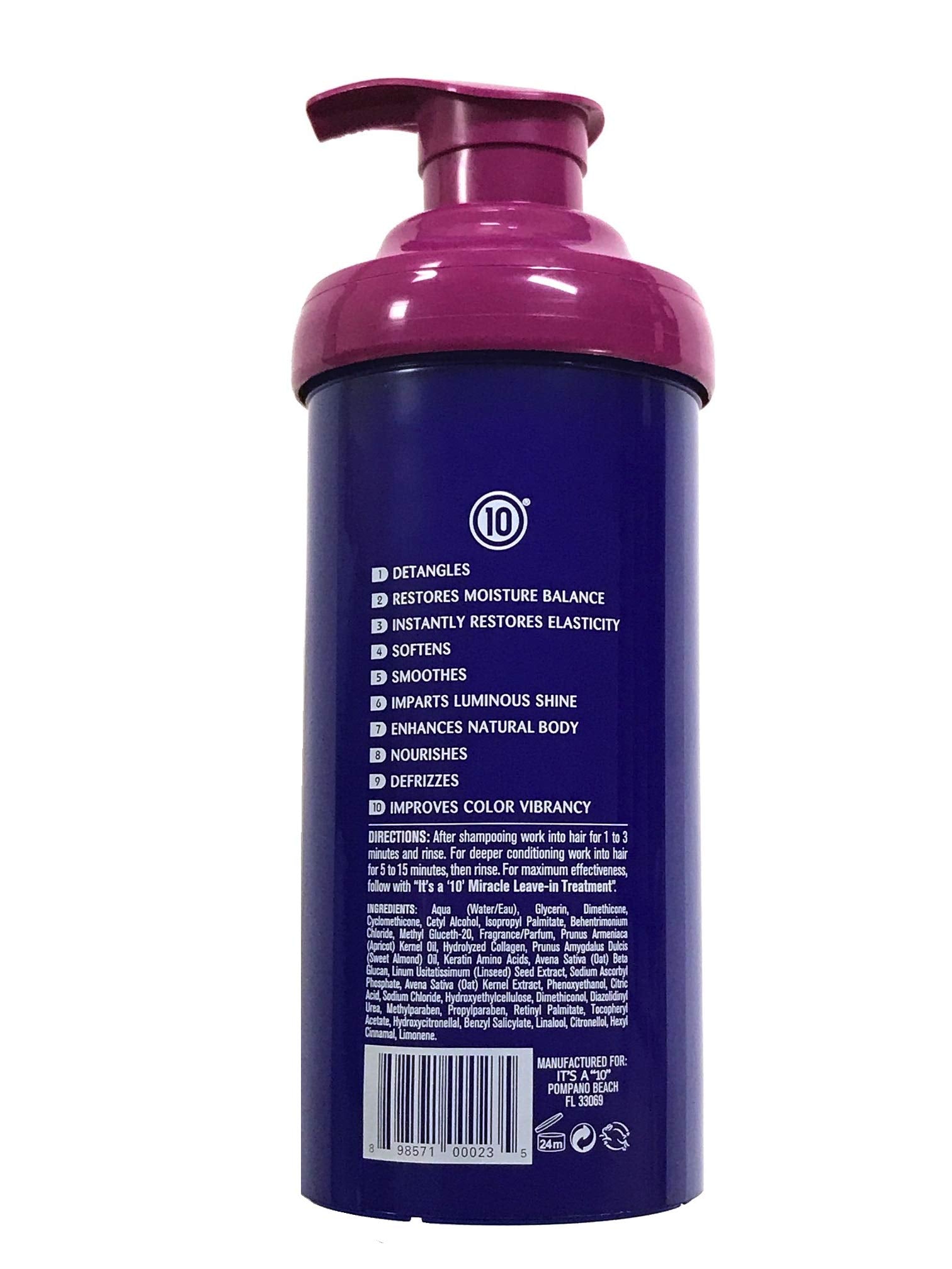 It's a 10 Miracle Hair Mask conditioner from It's a 10 Haircare, showing a 17.5 oz jar of nourishing hair and scalp treatment.