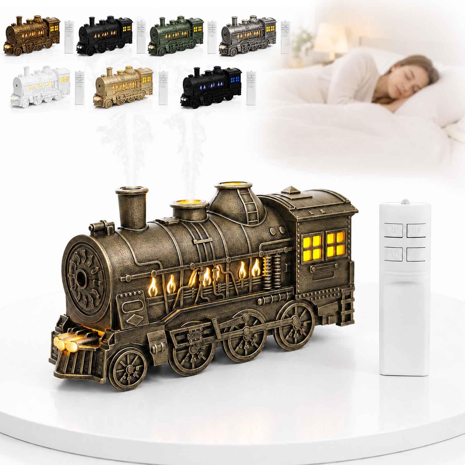 Vintage Steam Train Essential Oil Diffuser 300ml Aroma - Product Imagery